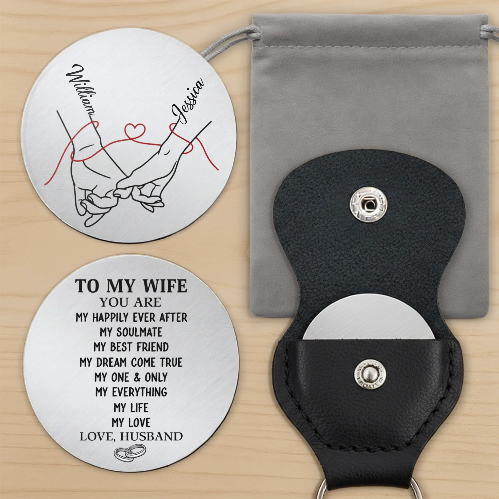 Custom Pocket Hug - Personalized Anniversary Wedding Gifts For Husband And Wife, Him And Her - Married And Blessed - Image 11