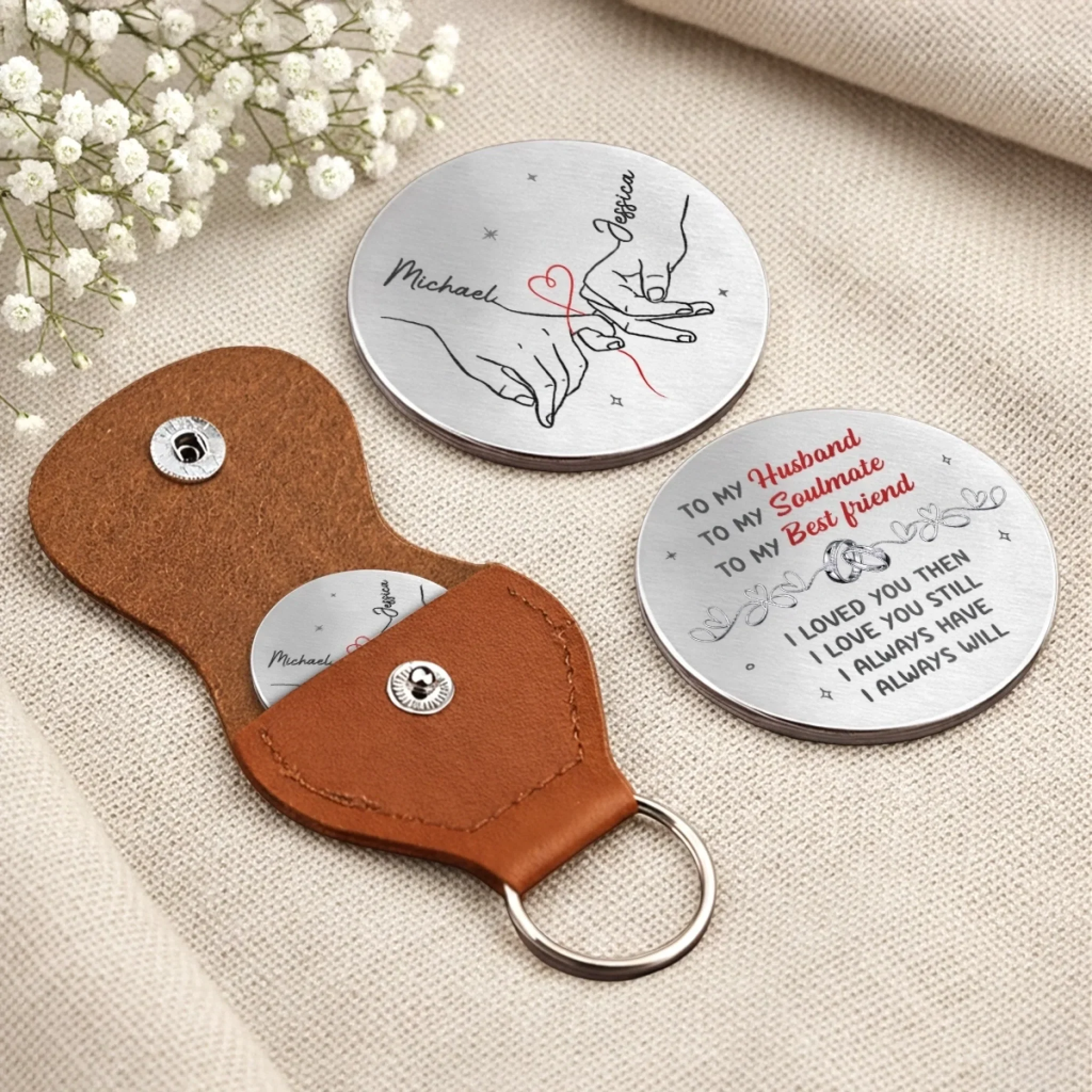 Custom Pocket Hug - Personalized Anniversary Wedding Gifts For Husband And Wife, Him And Her - My Heart Is Yours - Image 4