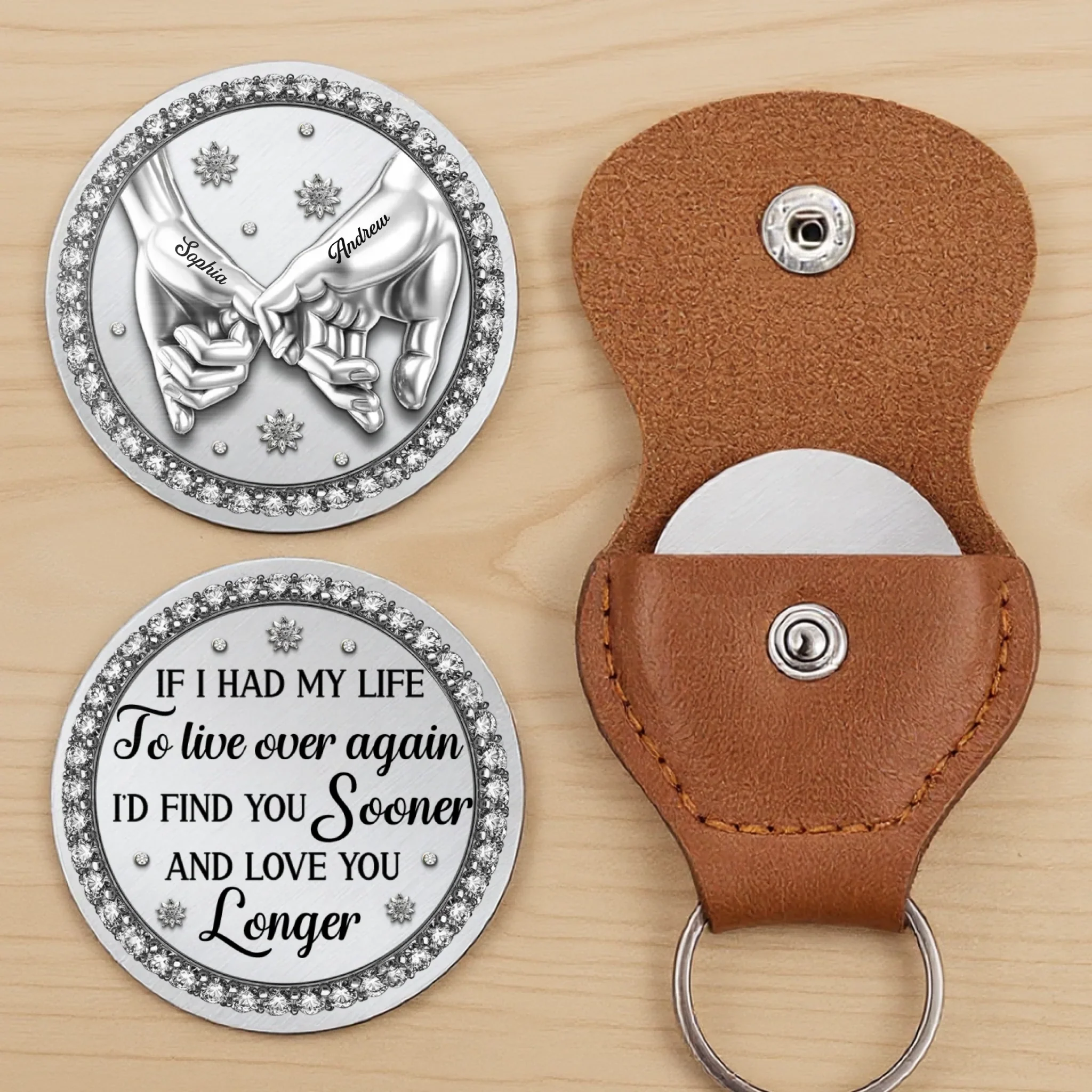 Custom Pocket Hug - Personalized Anniversary Wedding Gifts For Husband And Wife, Him And Her - Our Love Grows Quietly Strong - Image 2