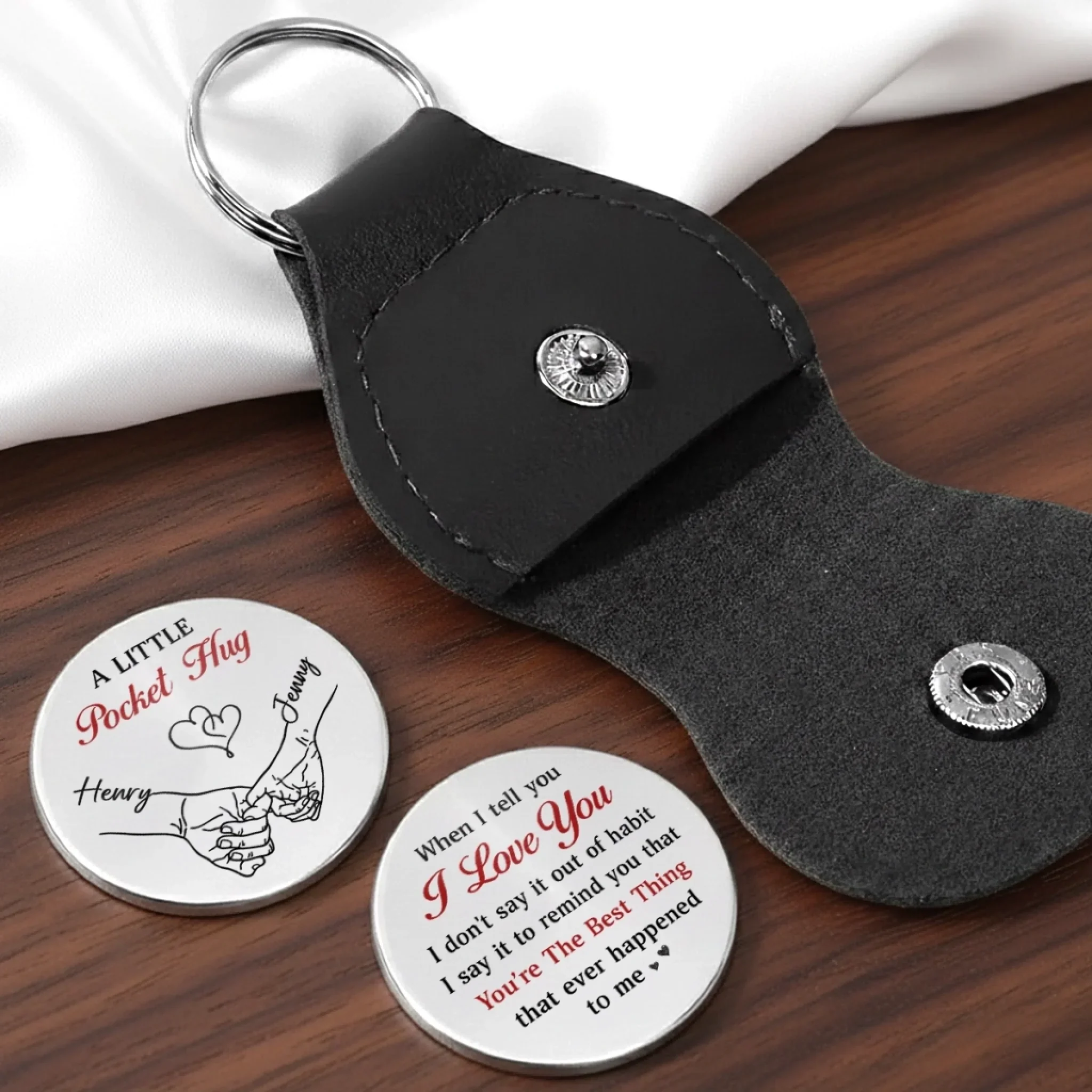 Custom Pocket Hug - Personalized Anniversary Wedding Gifts For Husband And Wife, Him And Her - Our Love Stays True - Image 5