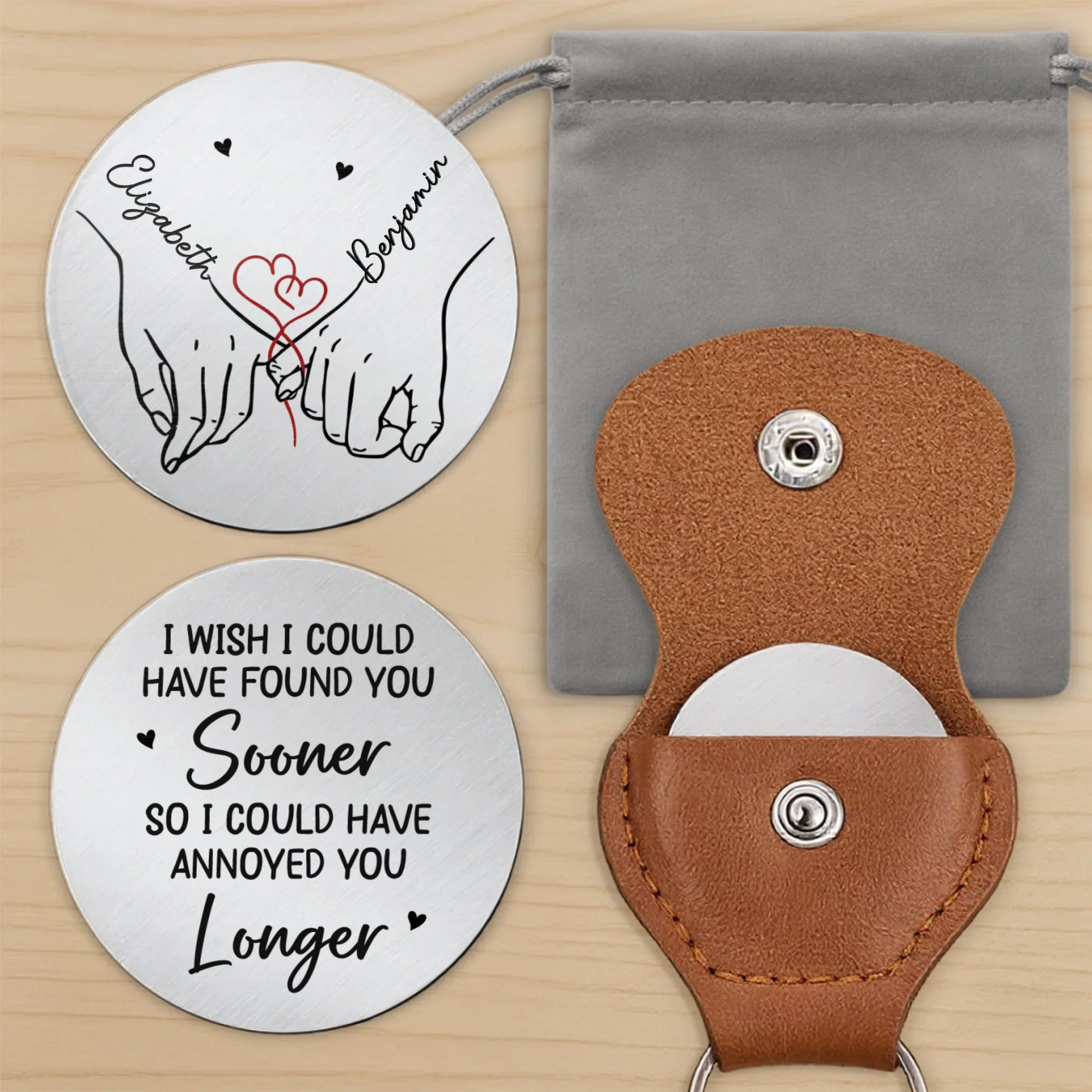 Custom Pocket Hug - Personalized Anniversary Wedding Gifts For Husband And Wife, Him And Her - Sent With Love - Image 11