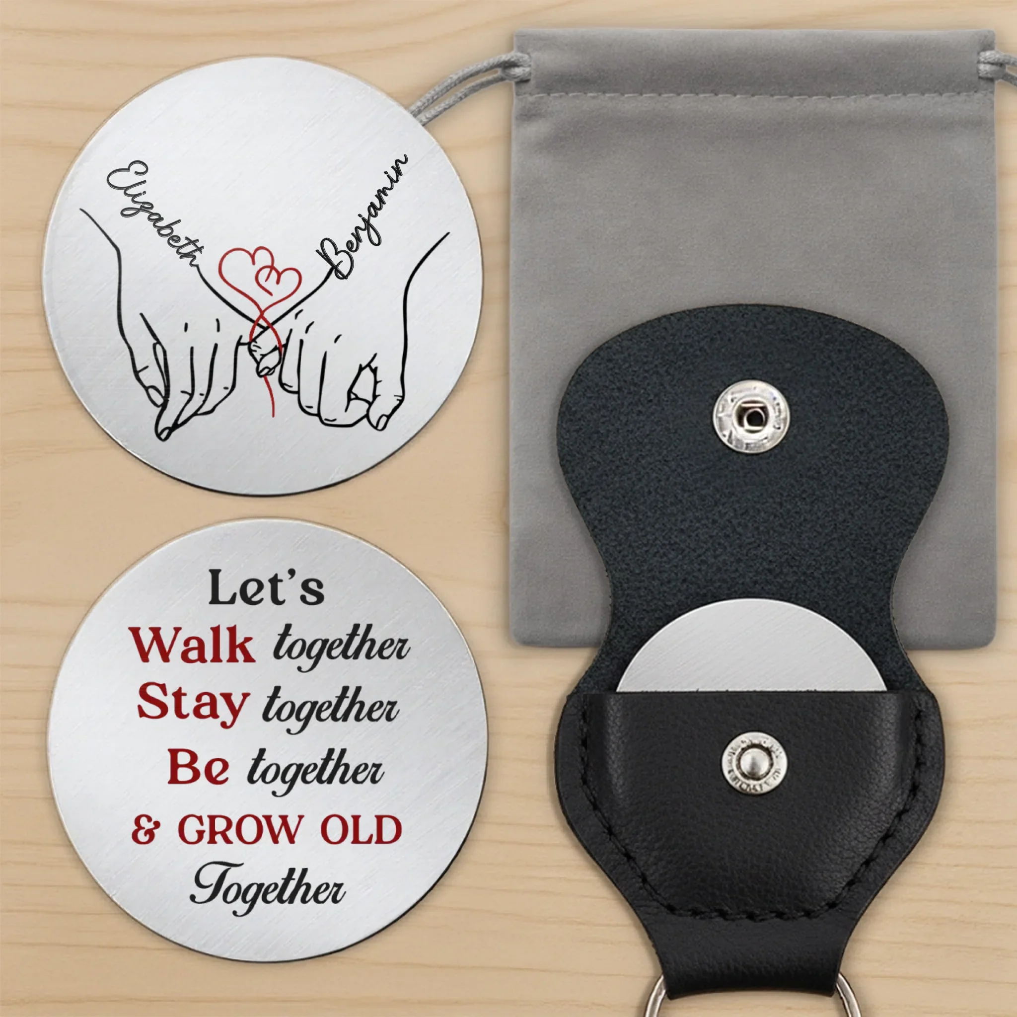 Custom Pocket Hug - Personalized Anniversary Wedding Gifts For Husband And Wife, Him And Her - Side By Side Feels Right - Image 11