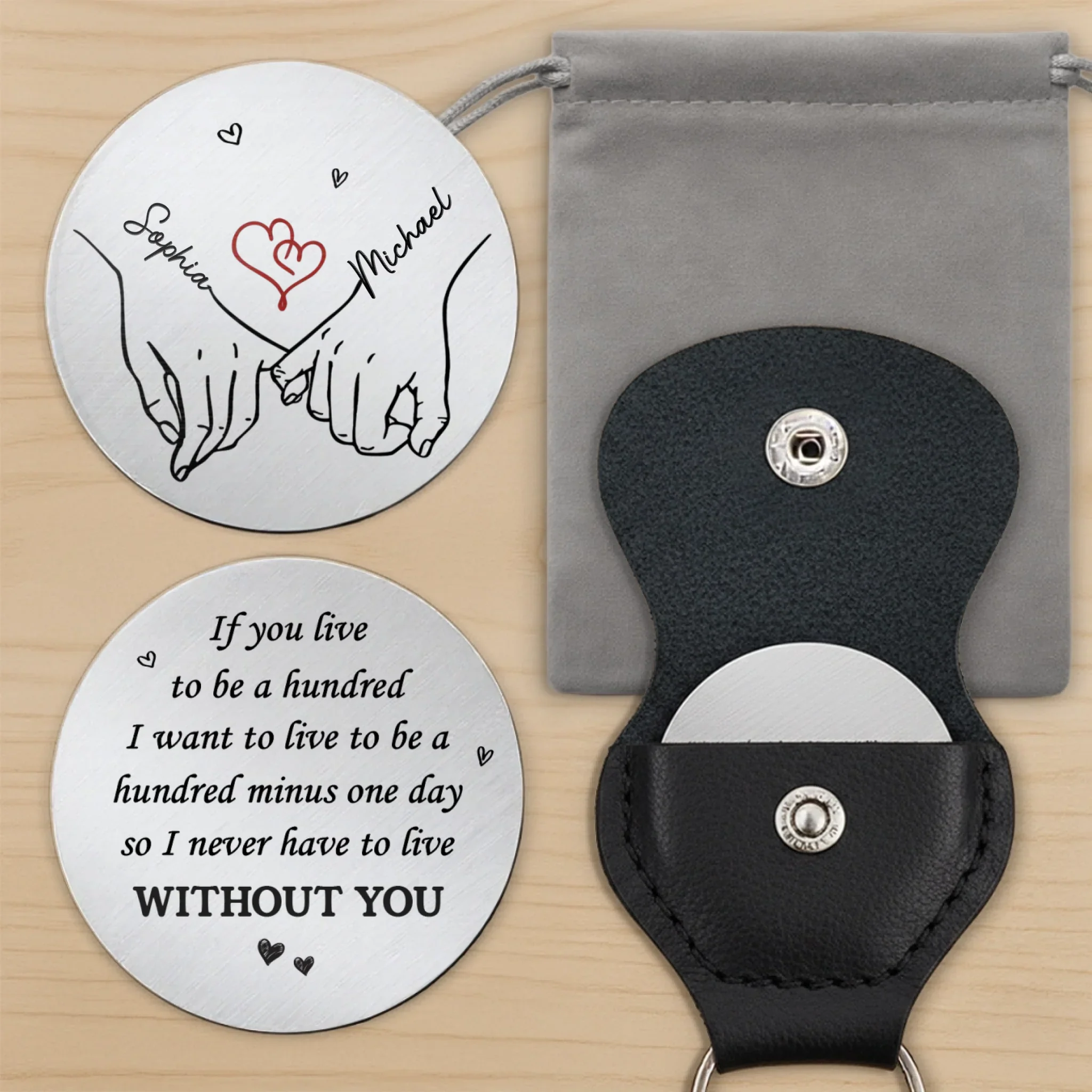 Custom Pocket Hug - Personalized Anniversary Wedding Gifts For Husband And Wife, Him And Her - Together Feels Calm Always - Image 12