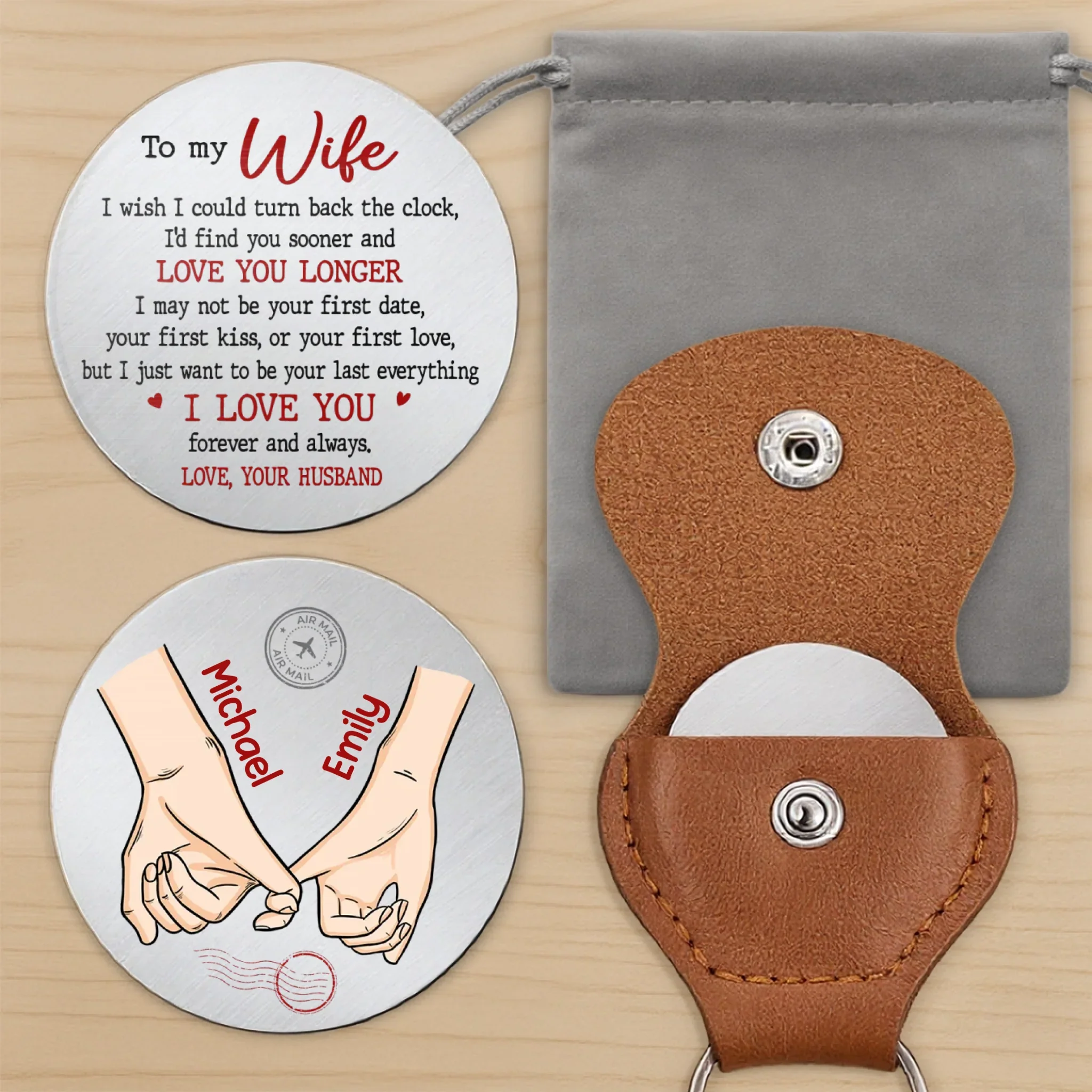 Custom Pocket Hug - Personalized Anniversary Wedding Gifts For Husband And Wife, Him And Her - Together Makes Sense Always - Image 10