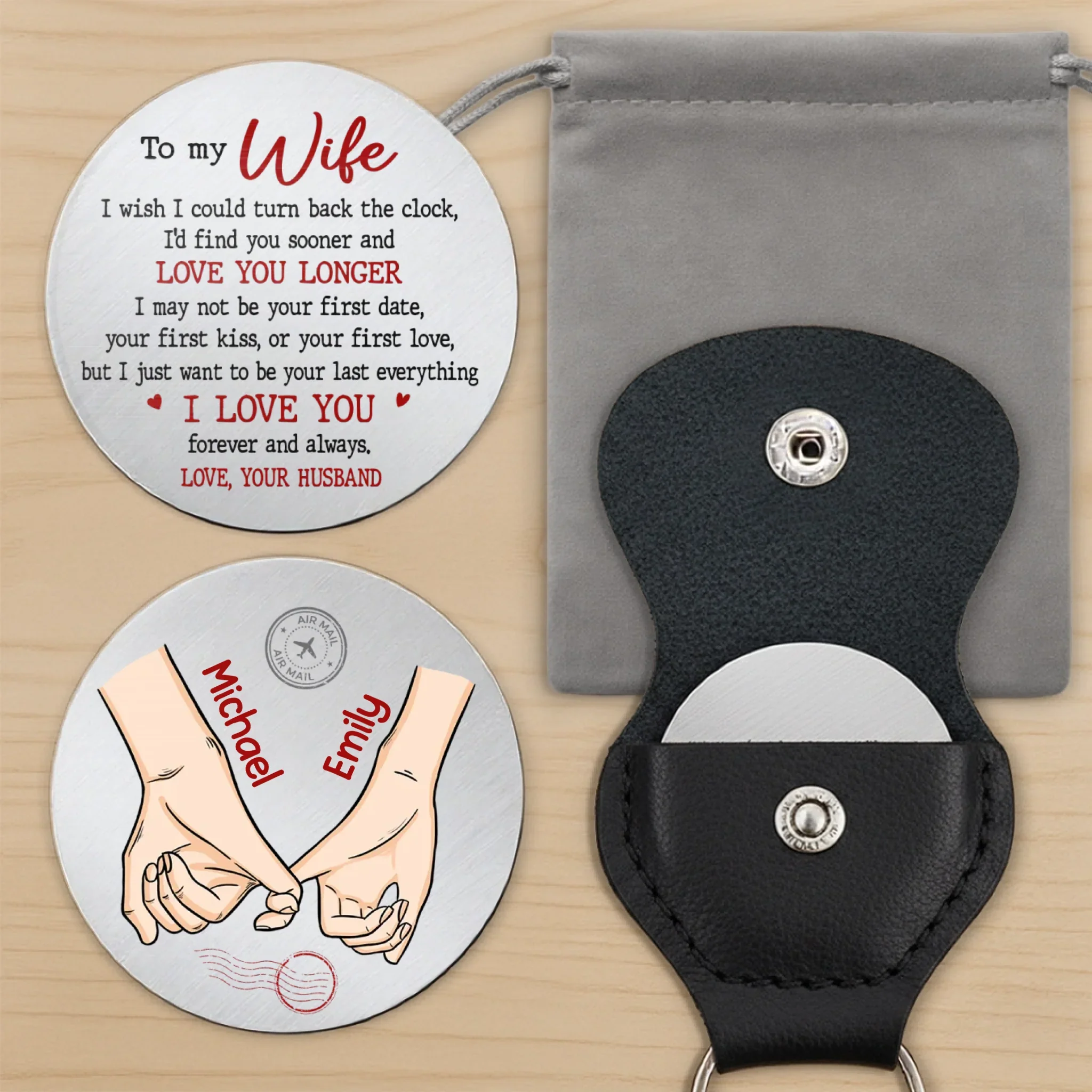 Custom Pocket Hug - Personalized Anniversary Wedding Gifts For Husband And Wife, Him And Her - Together Makes Sense Always - Image 11
