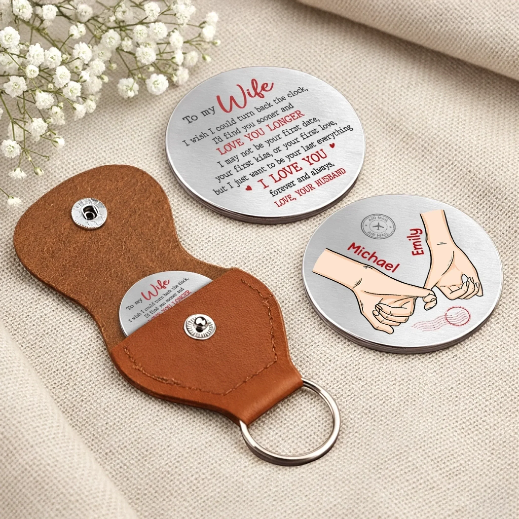 Custom Pocket Hug - Personalized Anniversary Wedding Gifts For Husband And Wife, Him And Her - Together Makes Sense Always - Image 4