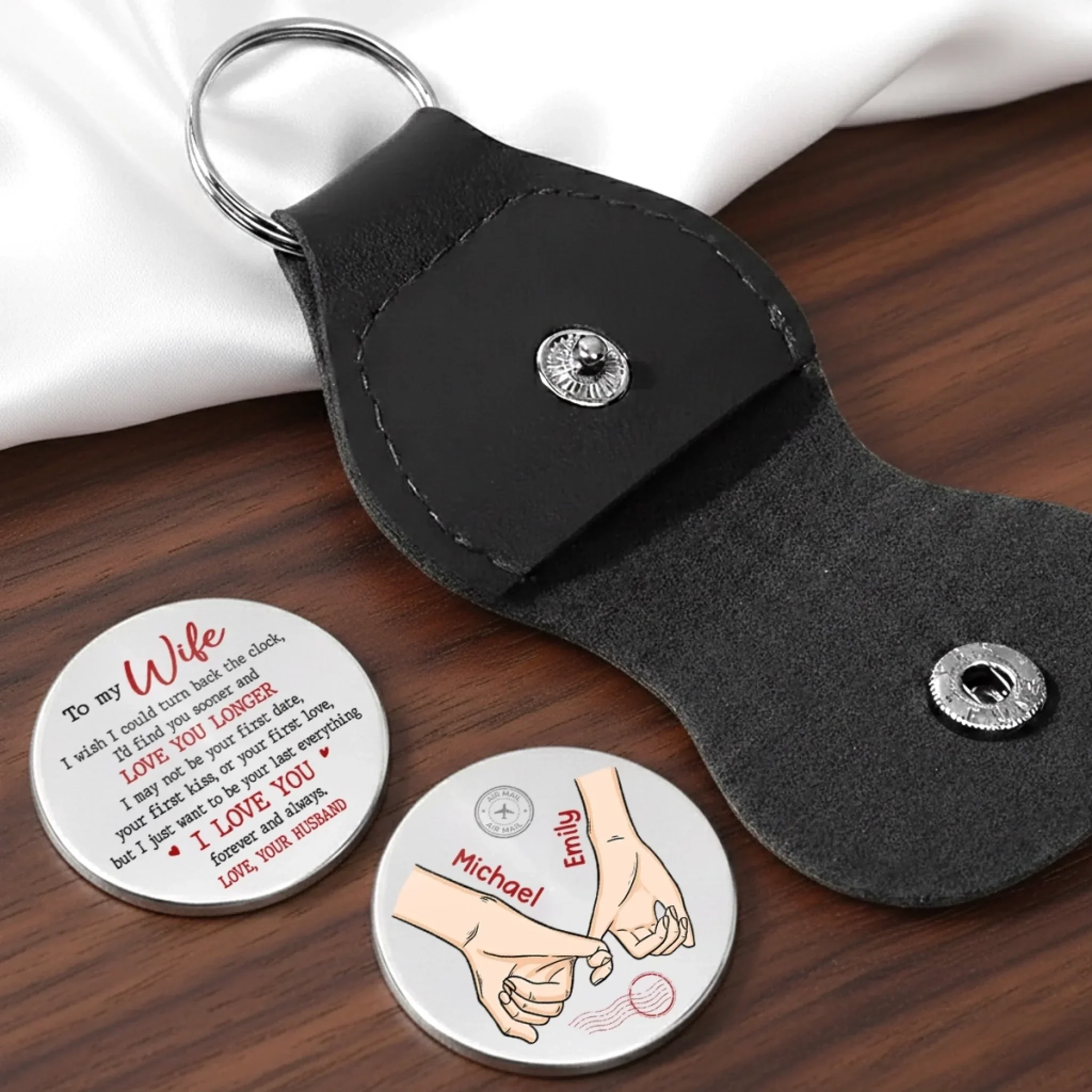 Custom Pocket Hug - Personalized Anniversary Wedding Gifts For Husband And Wife, Him And Her - Together Makes Sense Always - Image 5