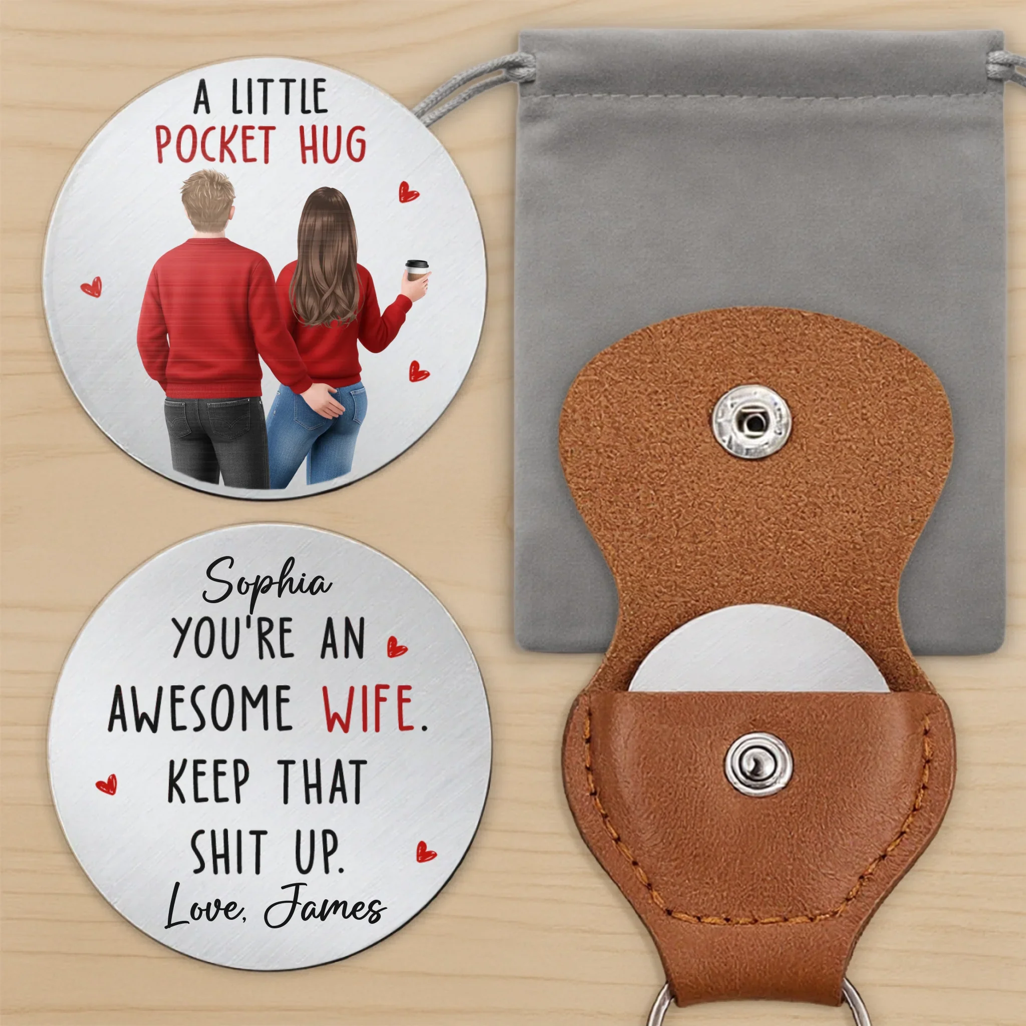 Custom Pocket Hug - Personalized Anniversary Wedding Gifts For Husband And Wife, Him And Her - Together We Keep Choosing Us - Image 7
