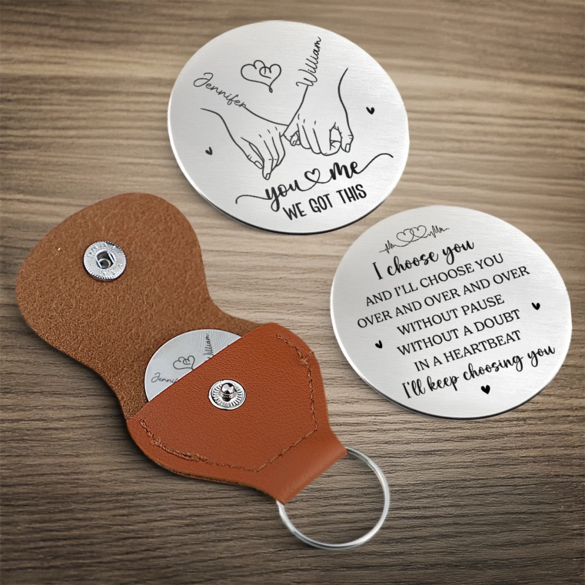 Custom Pocket Hug - Personalized Anniversary Wedding Gifts For Husband And Wife, Him And Her - Two Lives One Rhythm - Image 4