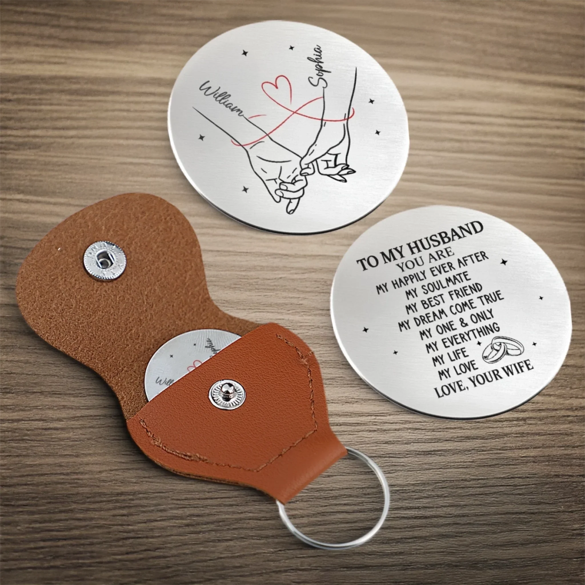 Custom Pocket Hug - Personalized Anniversary Wedding Gifts For Husband And Wife, Him And Her - You Make Life Feel Lighter - Image 4