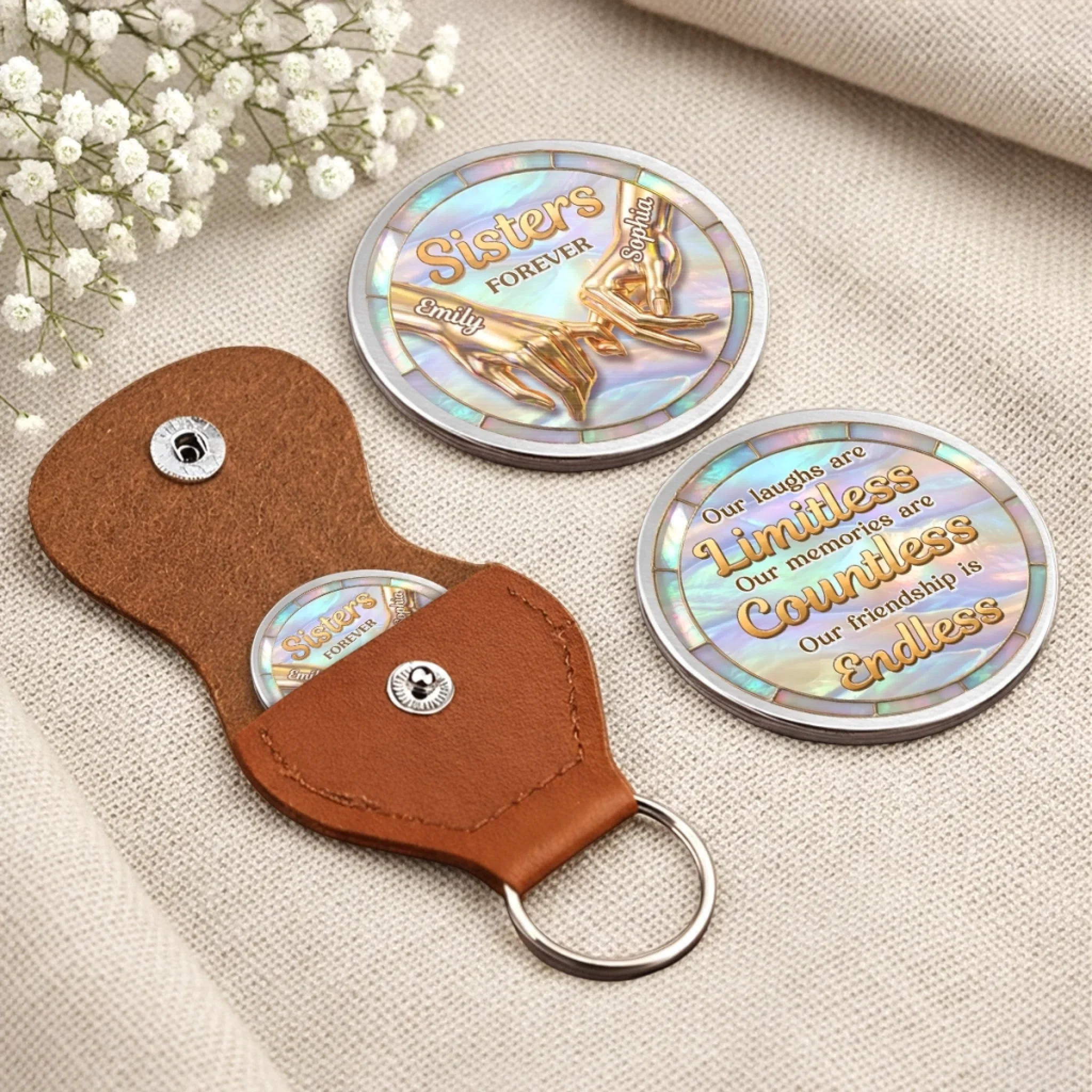 Custom Pocket Hug - Personalized Best Friend Birthday Gifts For Women, Besties, Sisters, BFF - Always Sisters, Always Friends - Image 7