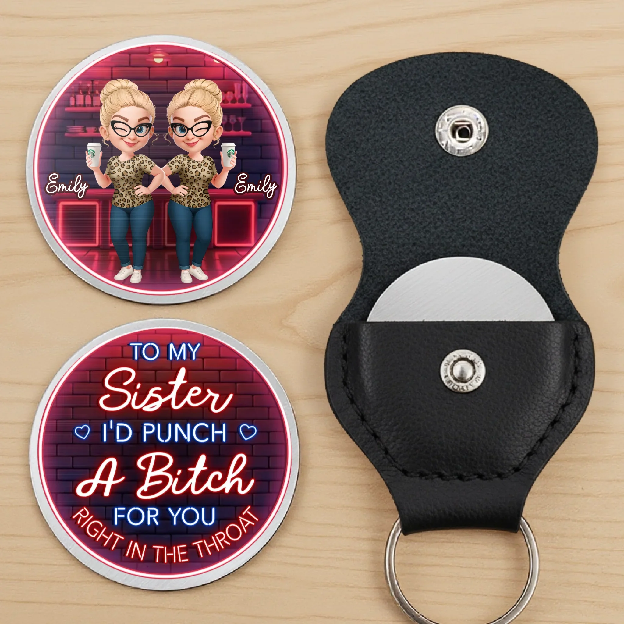 Custom Pocket Hug - Personalized Best Friend Birthday Gifts For Women, Besties, Sisters, BFF - Best Friends, Bad Decisions - Image 5