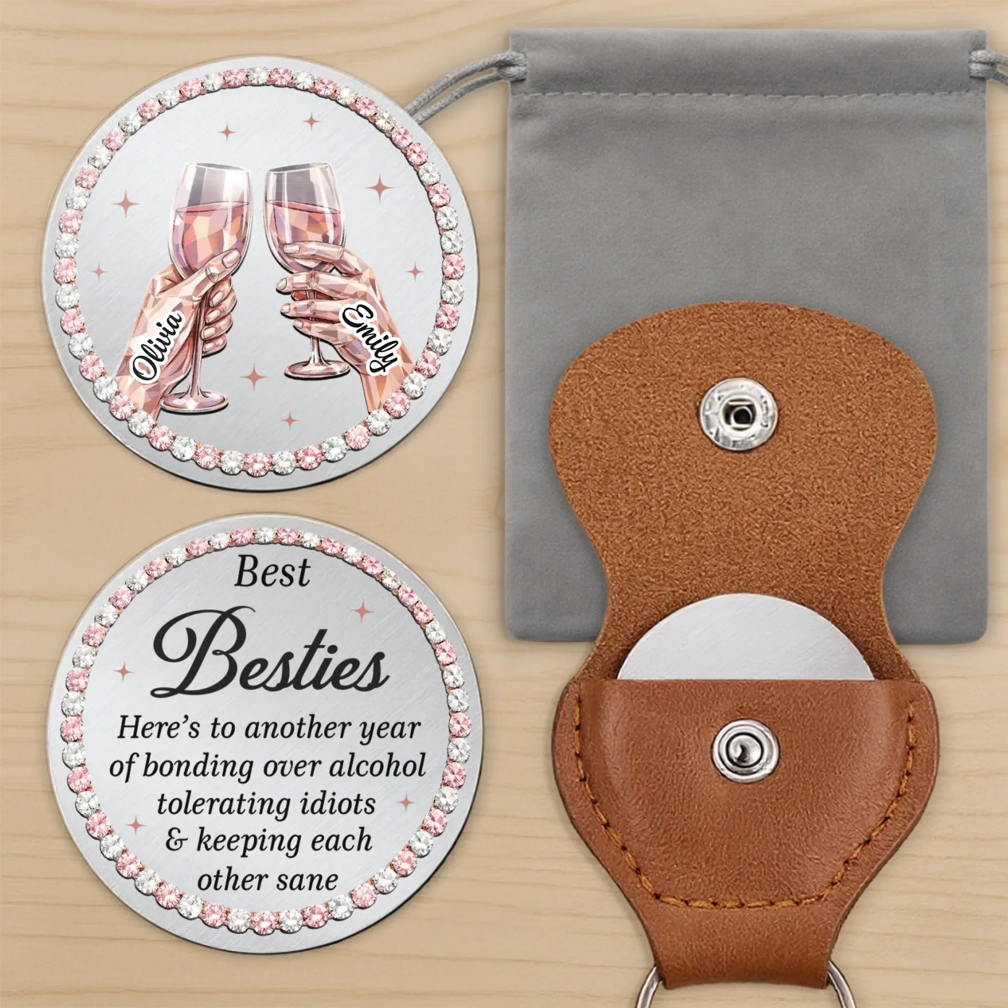 Custom Pocket Hug - Personalized Best Friend Birthday Gifts For Women, Besties, Sisters, BFF - Forever My Sister, Forever My Friend - Image 5