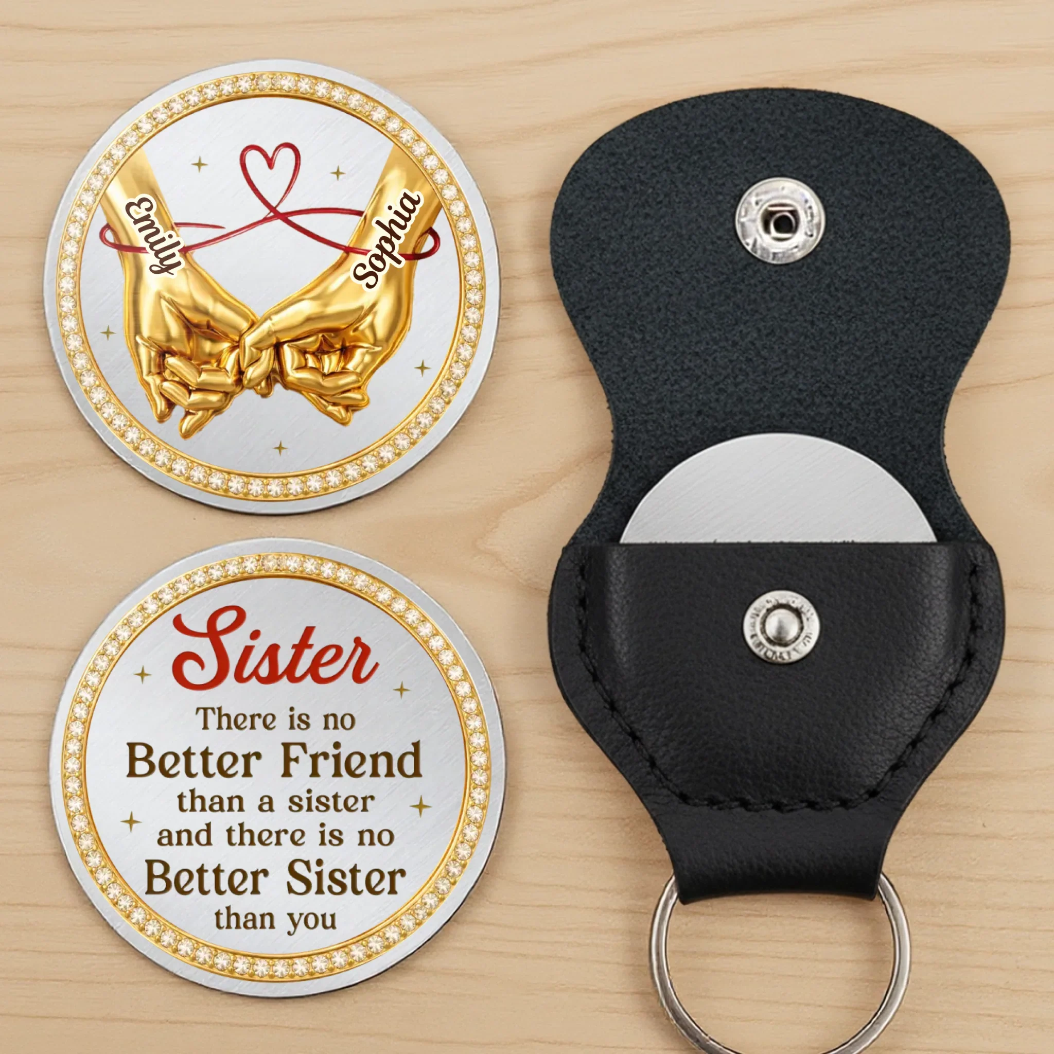 Custom Pocket Hug - Personalized Best Friend Birthday Gifts For Women, Besties, Sisters, BFF - Life Is Better With A Sister - Image 4