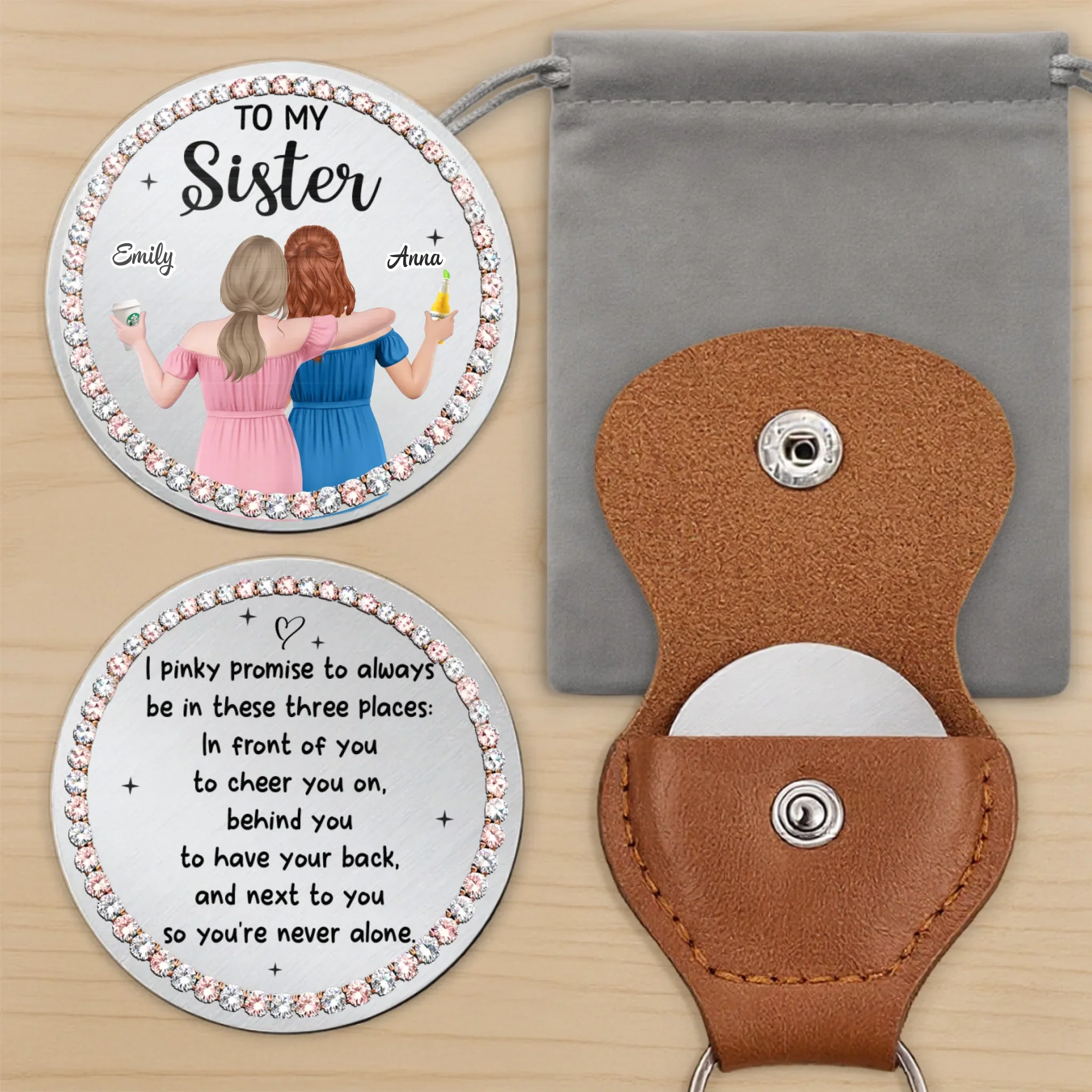 Custom Pocket Hug - Personalized Best Friend Birthday Gifts For Women, Besties, Sisters, BFF - My Bestie My Person - Image 5