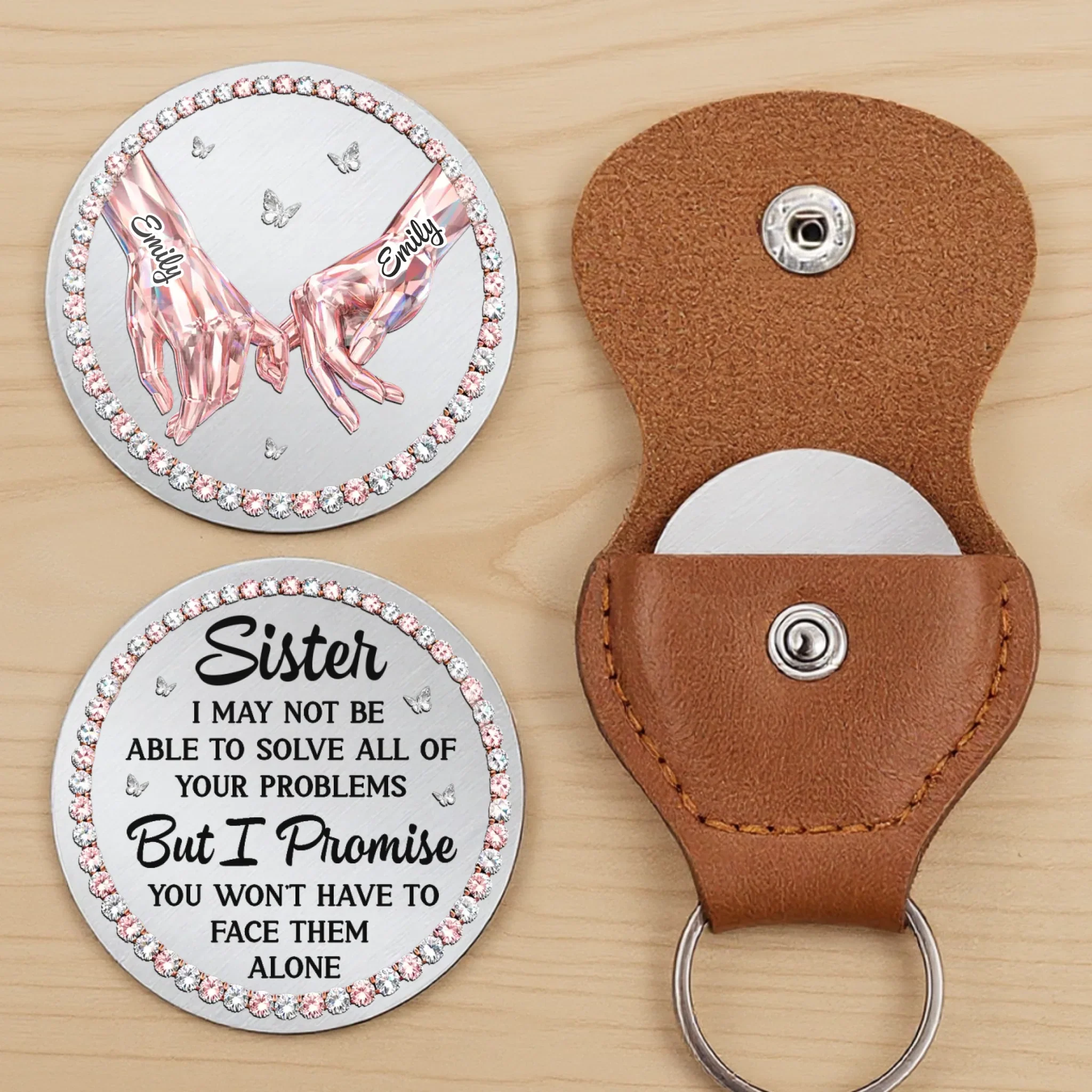 Custom Pocket Hug - Personalized Best Friend Birthday Gifts For Women, Besties, Sisters, BFF - Ride Or Die Sister - Image 2