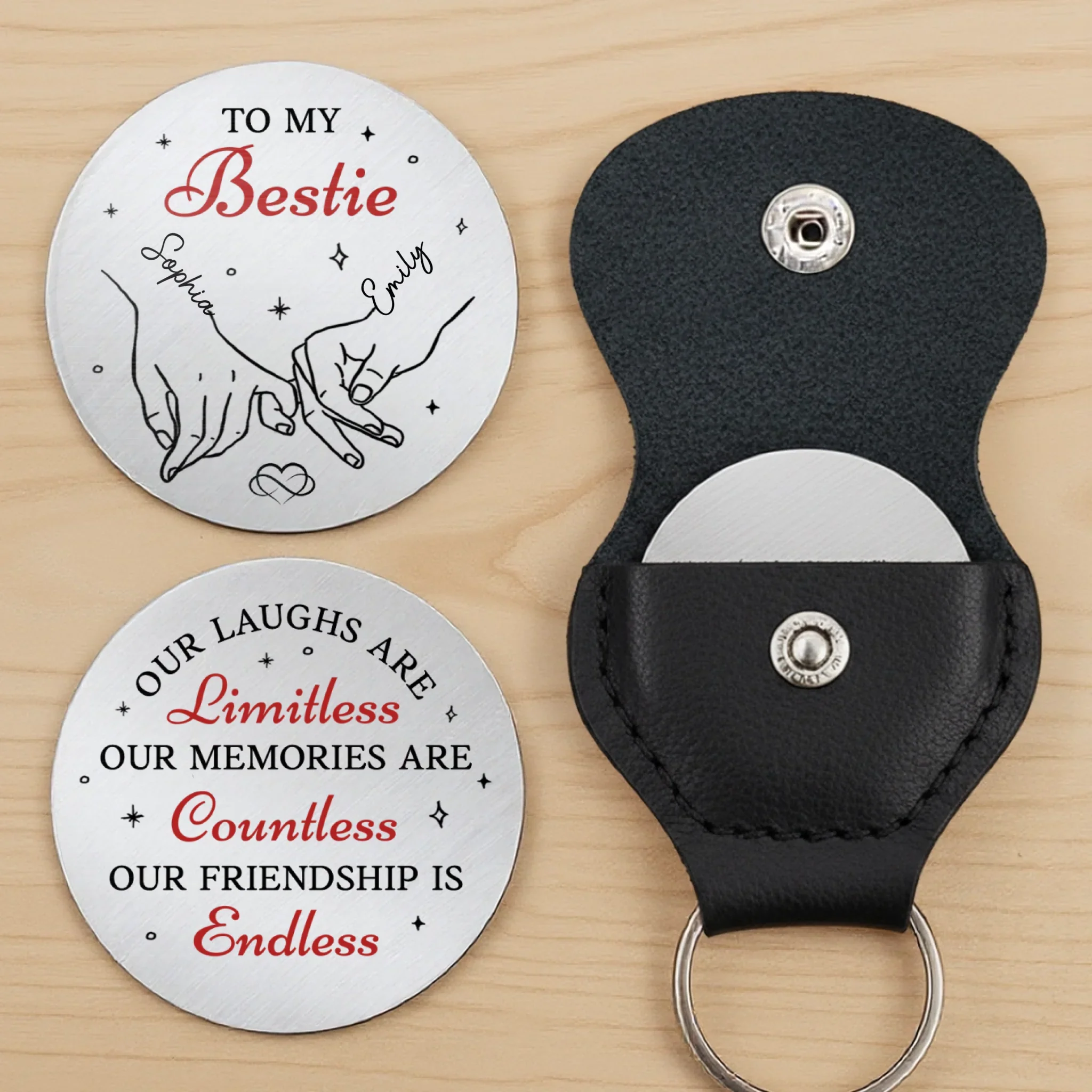 Custom Pocket Hug - Personalized Best Friend Birthday Gifts For Women, Besties, Sisters, BFF - Right Here Always - Image 3