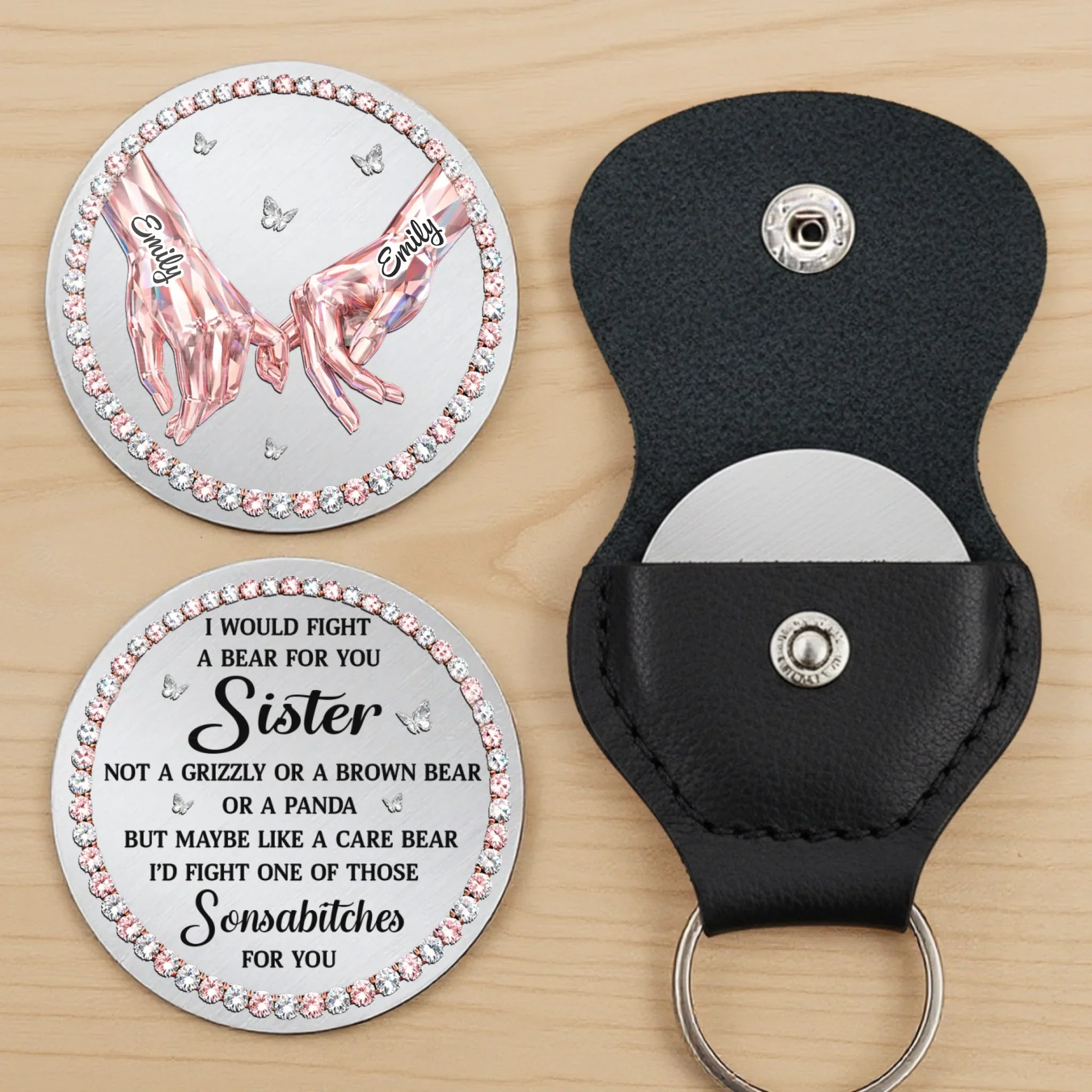 Custom Pocket Hug - Personalized Best Friend Birthday Gifts For Women, Besties, Sisters, BFF - The Sister Life Gifted Me - Image 3