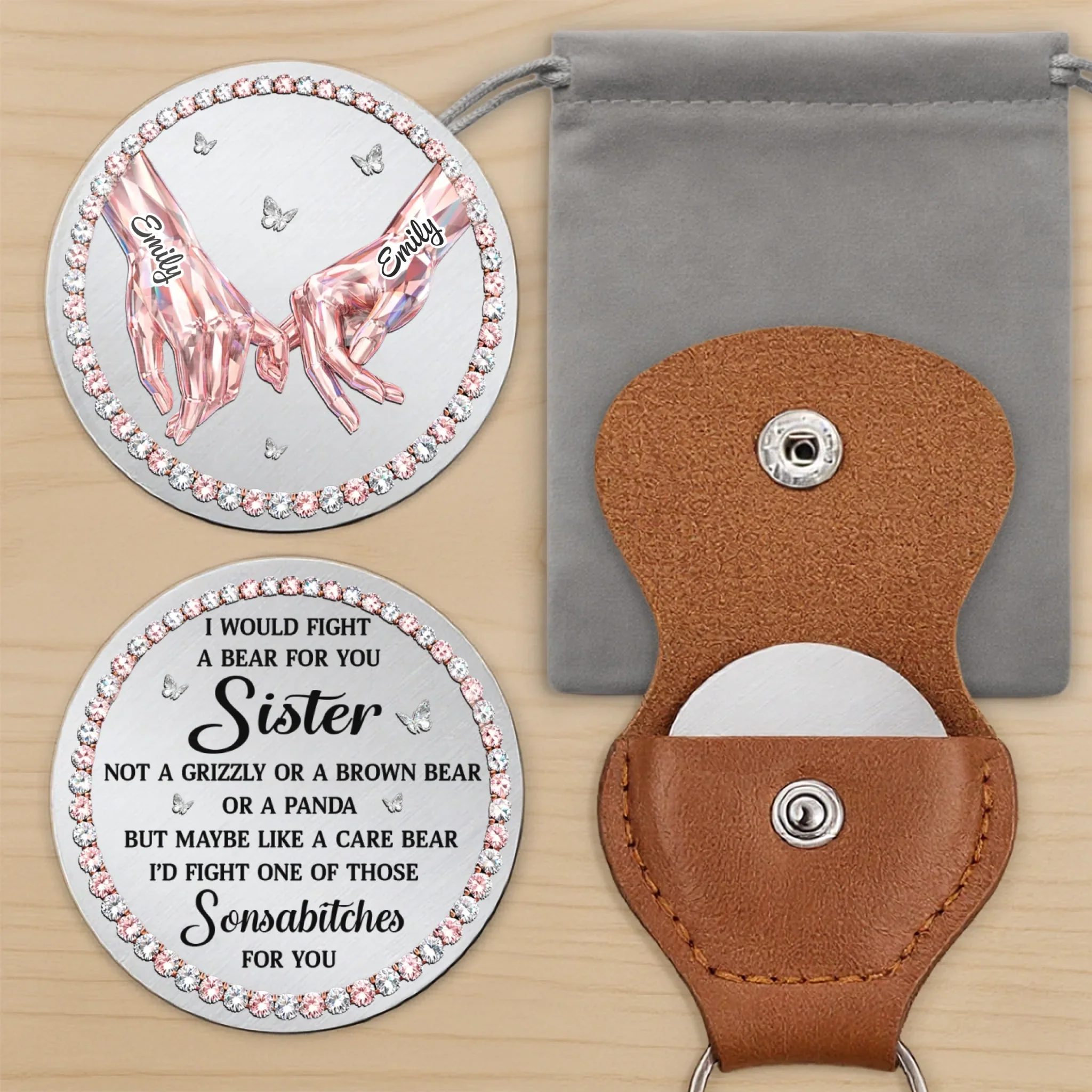 Custom Pocket Hug - Personalized Best Friend Birthday Gifts For Women, Besties, Sisters, BFF - The Sister Life Gifted Me - Image 9