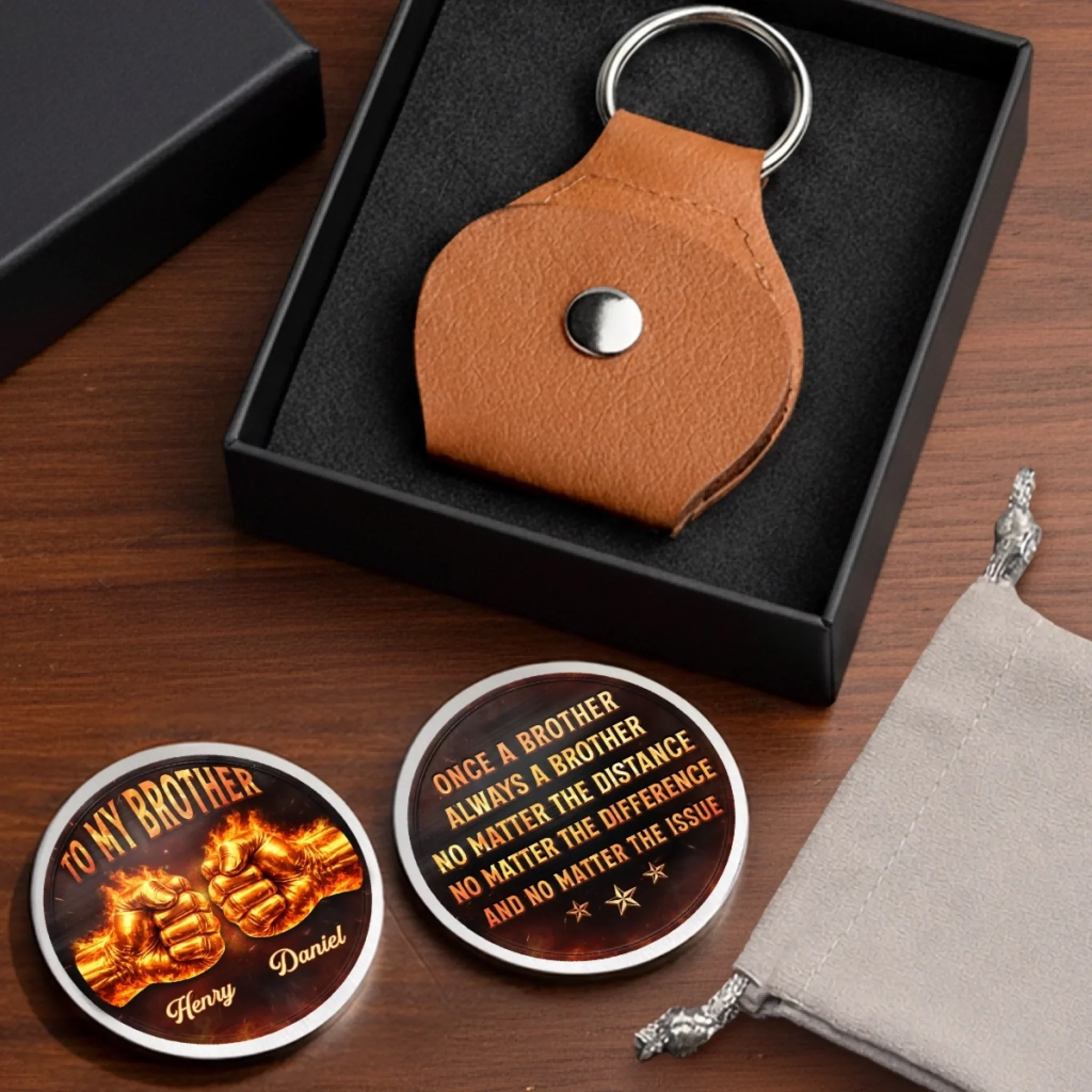 Custom Pocket Hug - Personalized Birthday Gifts For Brother - Always Standing With Brothers - Image 6