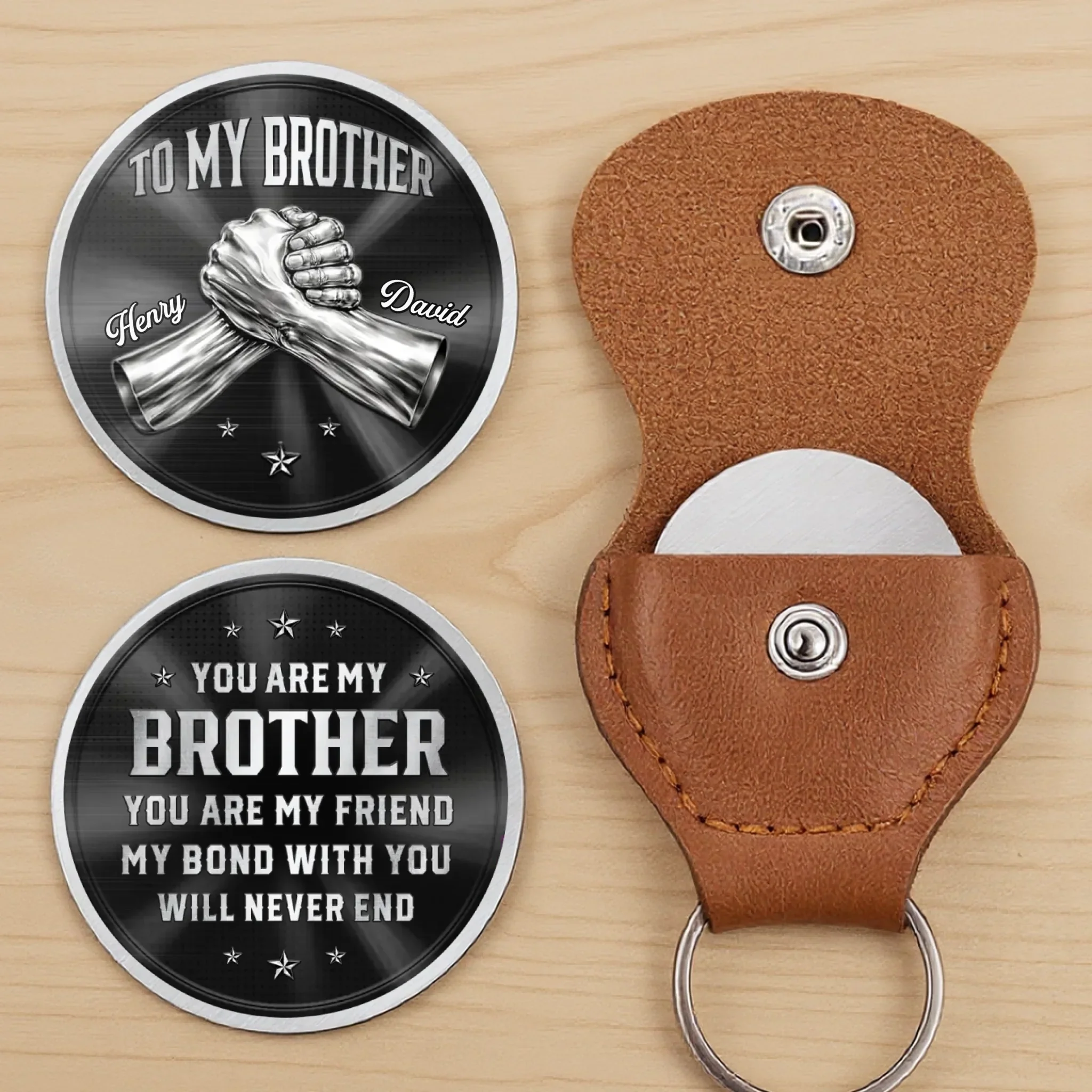 Custom Pocket Hug - Personalized Birthday Gifts For Brother - Brotherhood Stronger Than Time - Image 3