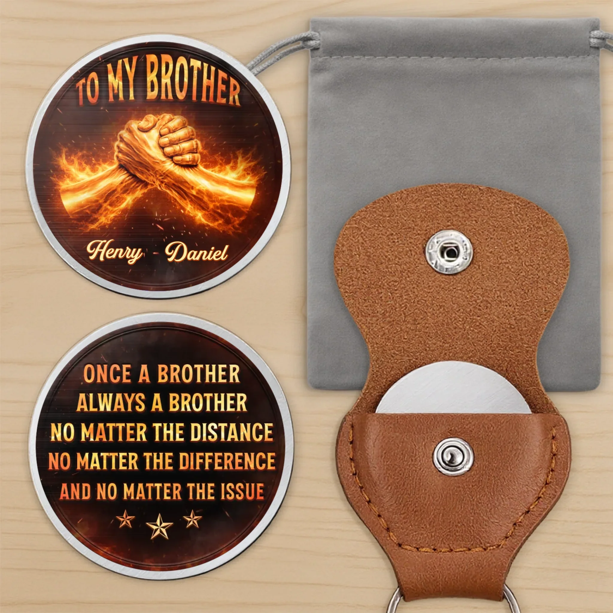 Custom Pocket Hug - Personalized Birthday Gifts For Brother - Brothers Bound For Life - Image 11