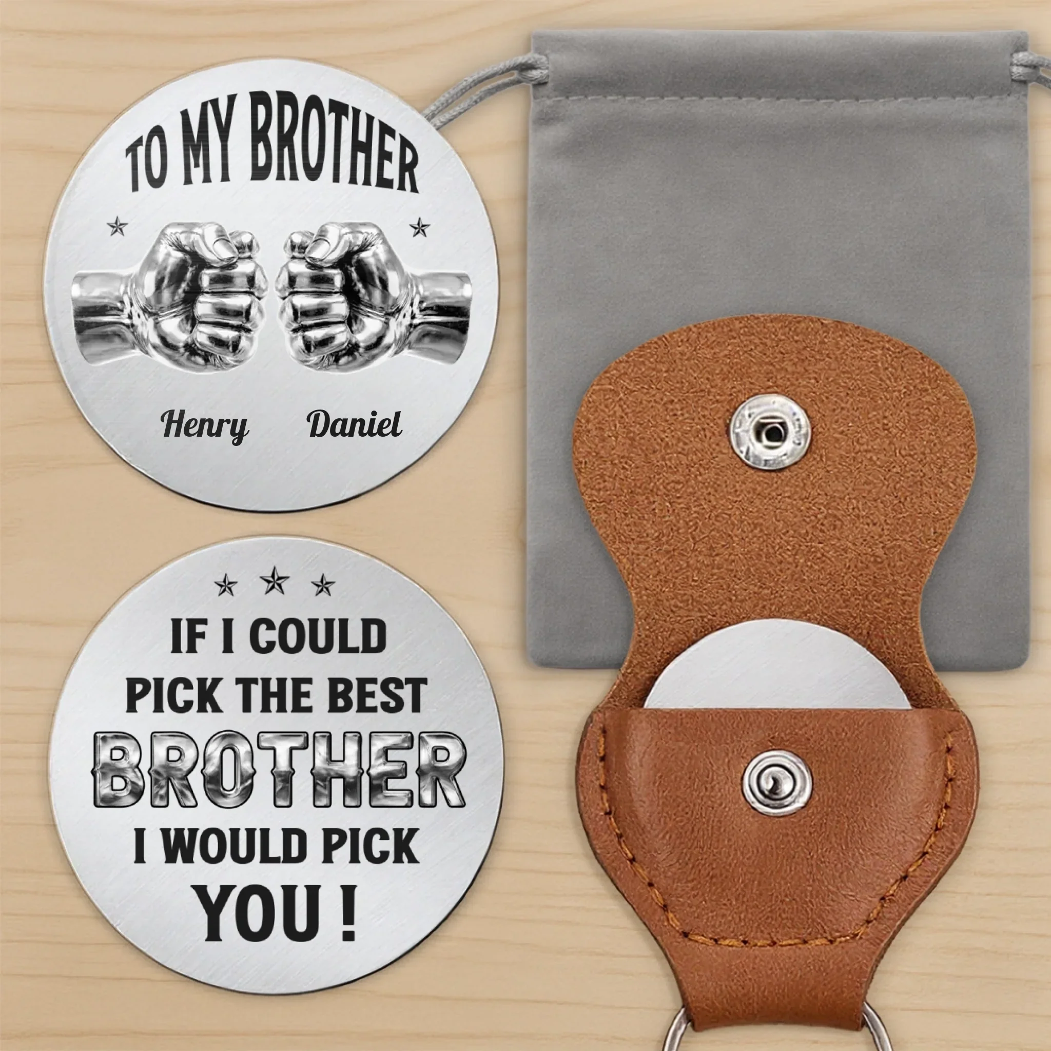 Custom Pocket Hug - Personalized Birthday Gifts For Brother - Brothers Built By Shared Moments - Image 10