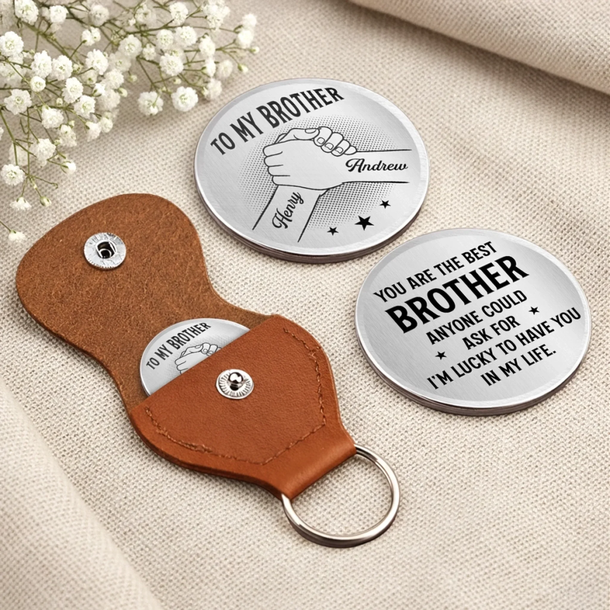 Custom Pocket Hug - Personalized Birthday Gifts For Brother - Brothers Built On Loyalty - Image 4