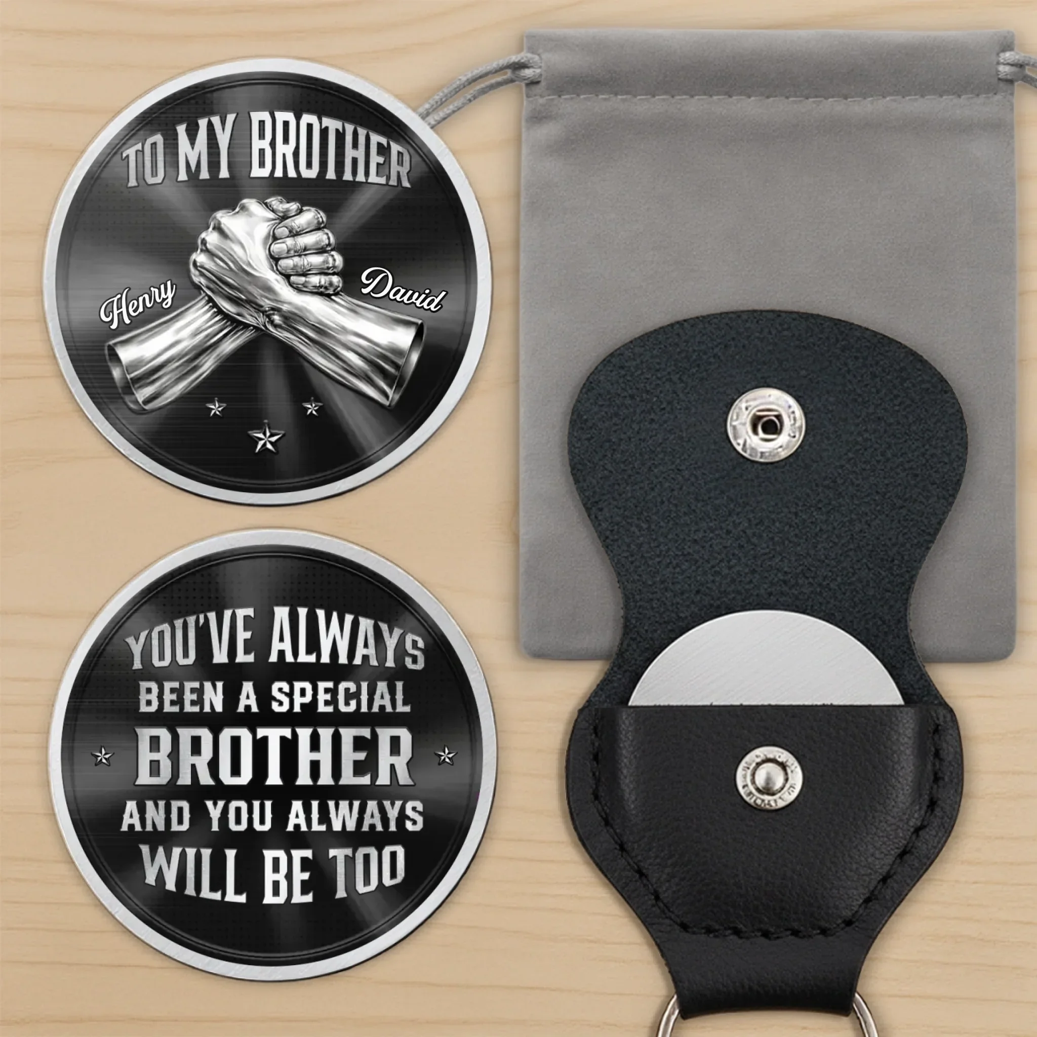 Custom Pocket Hug - Personalized Birthday Gifts For Brother - Brothers By Blood Always - Image 13