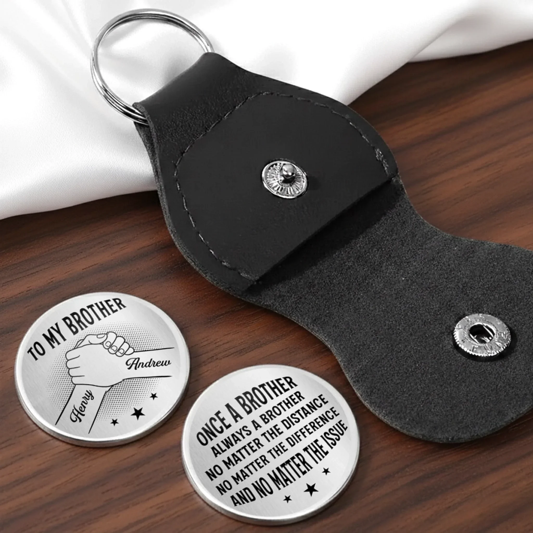Custom Pocket Hug - Personalized Birthday Gifts For Brother - Brothers Never Walk Alone - Image 5