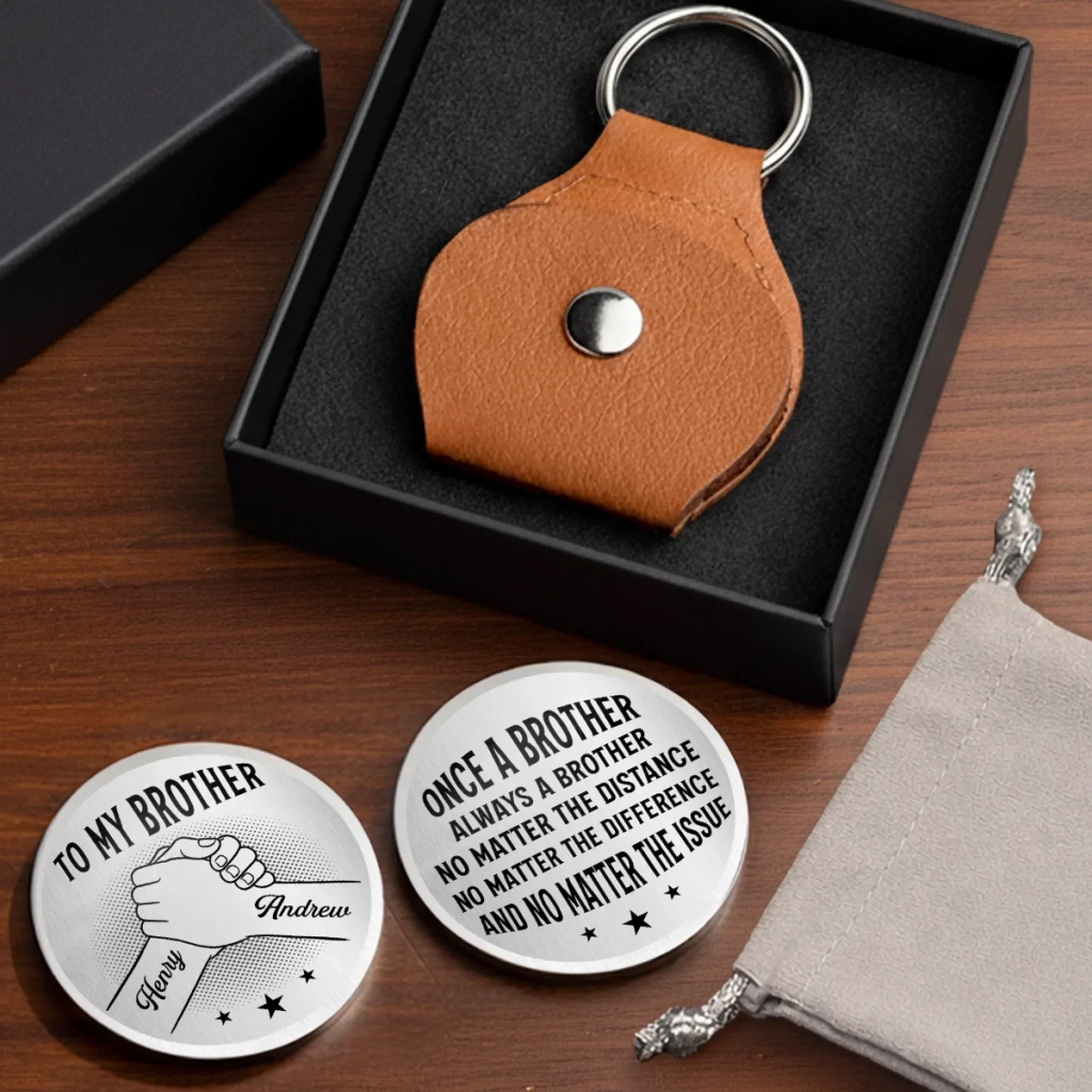 Custom Pocket Hug - Personalized Birthday Gifts For Brother - Brothers Never Walk Alone - Image 8