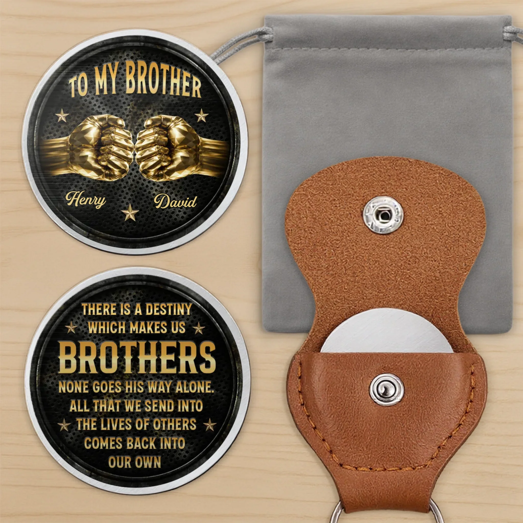 Custom Pocket Hug - Personalized Birthday Gifts For Brother - Brothers Share One Bond - Image 11