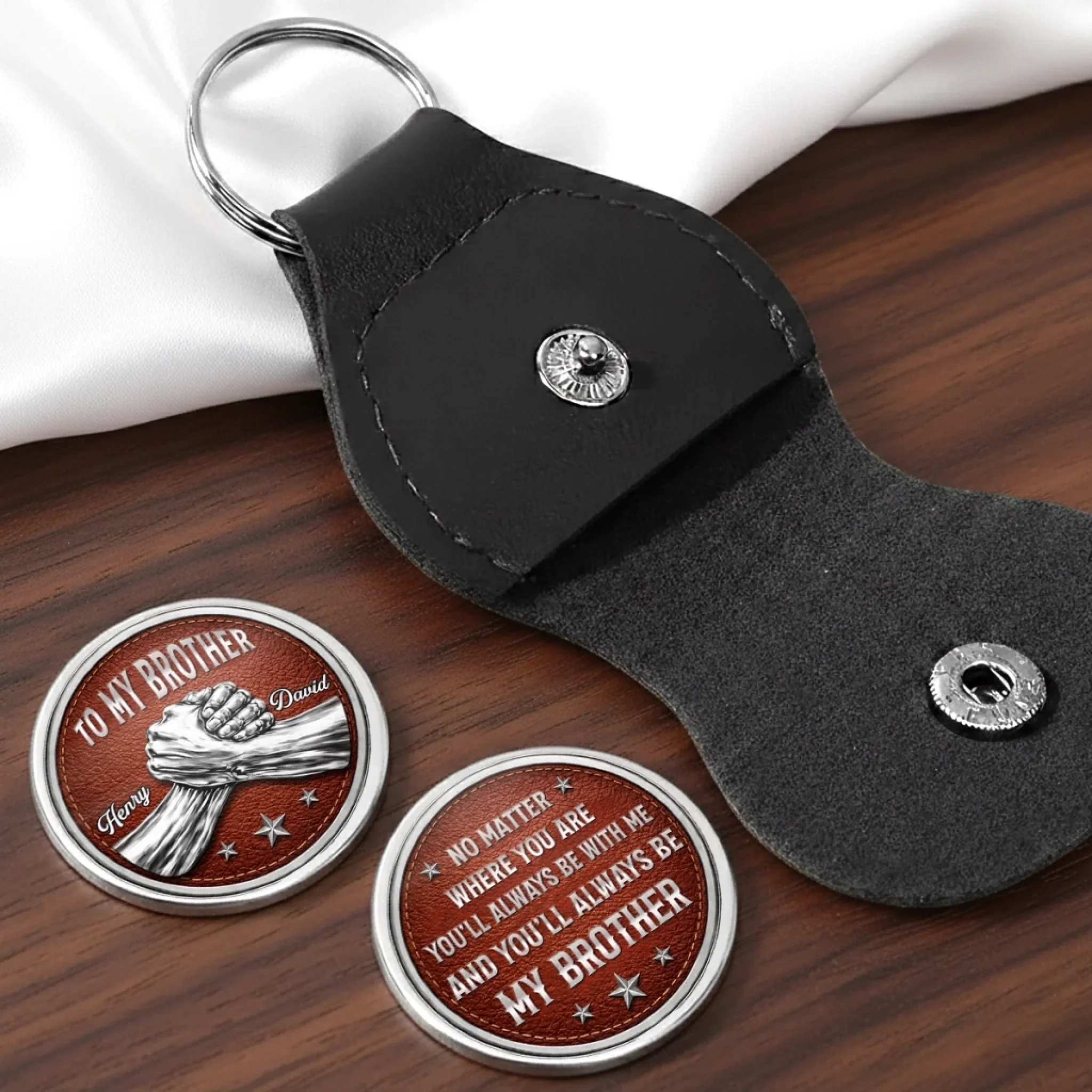 Custom Pocket Hug - Personalized Birthday Gifts For Brother - Brothers Stand Side By Side - Image 5