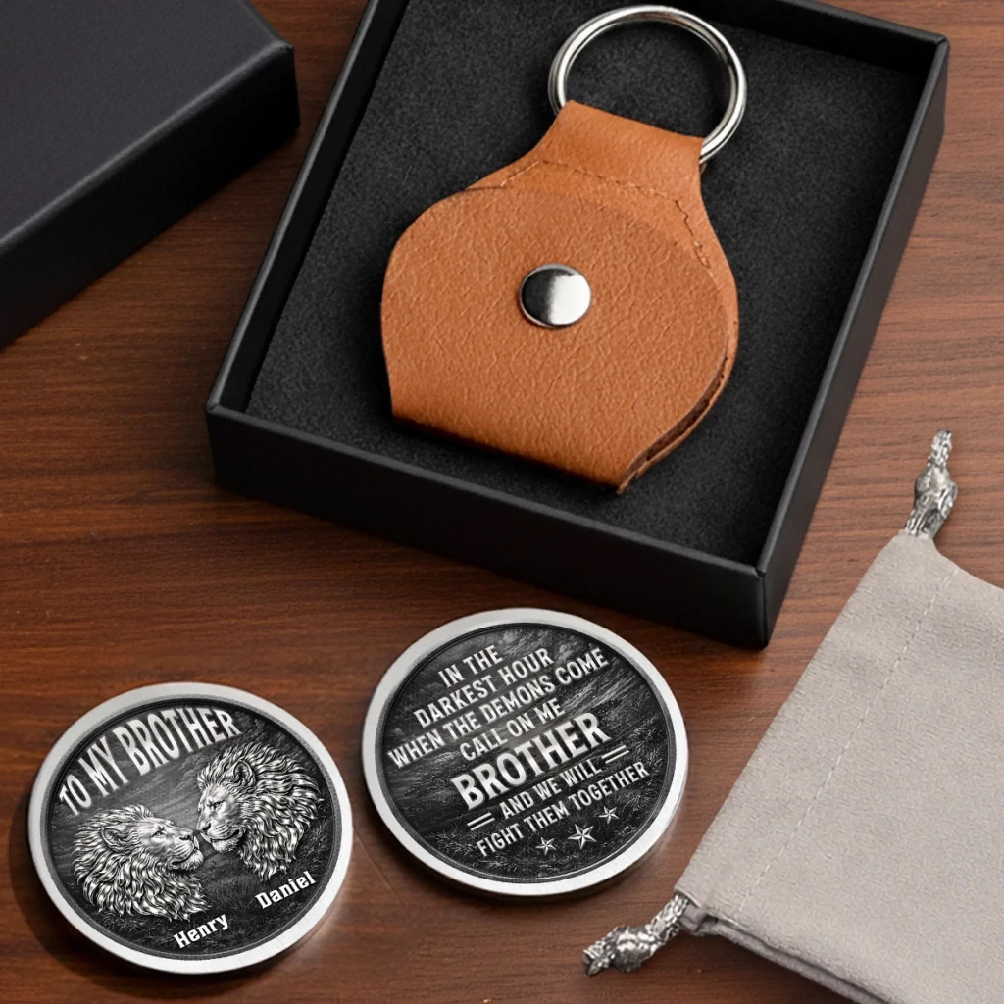 Custom Pocket Hug - Personalized Birthday Gifts For Brother - Brothers Stand Strong Together - Image 11