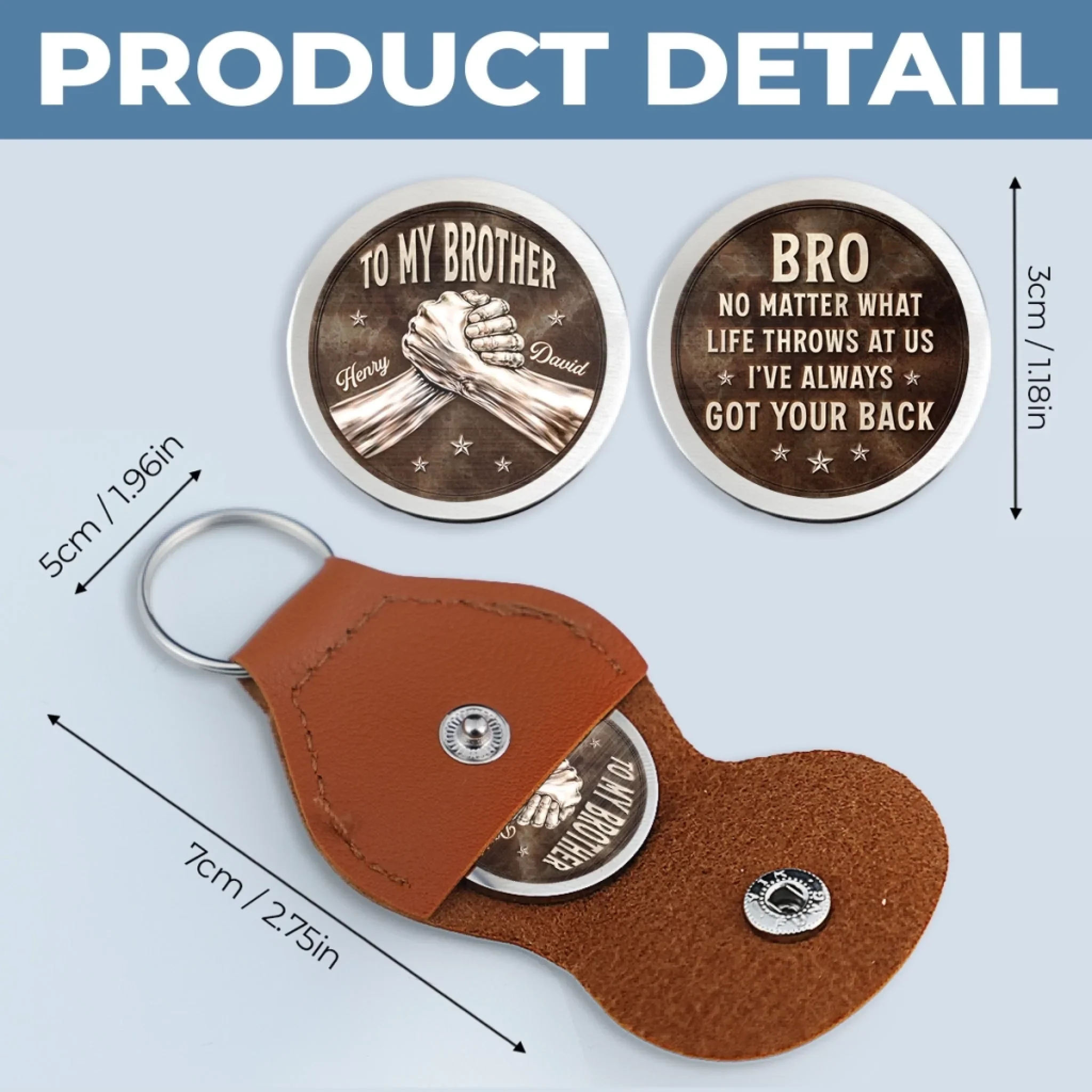 Custom Pocket Hug - Personalized Birthday Gifts For Brother - Brothers Stand Without Fear - Image 9