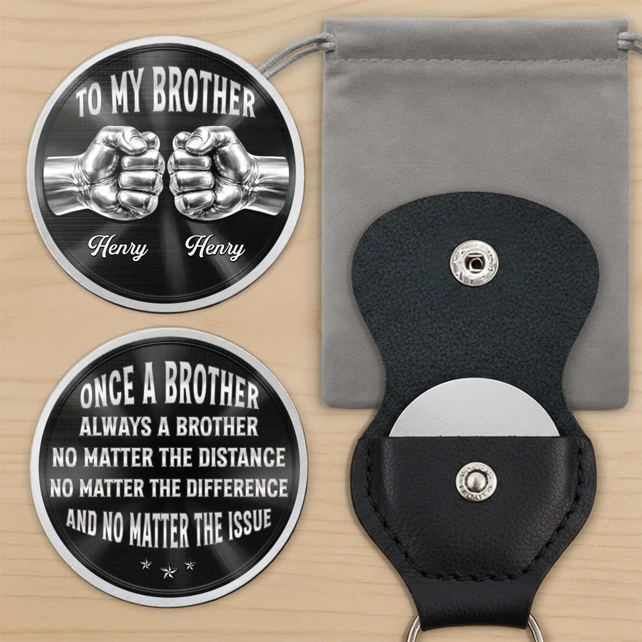 Custom Pocket Hug - Personalized Birthday Gifts For Brother - Brothers Through Every Storm - Image 10