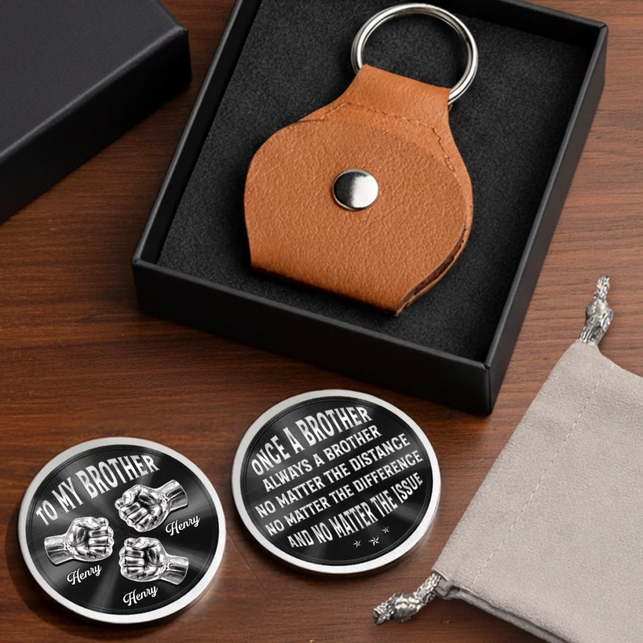Custom Pocket Hug - Personalized Birthday Gifts For Brother - Brothers Through Every Storm - Image 6