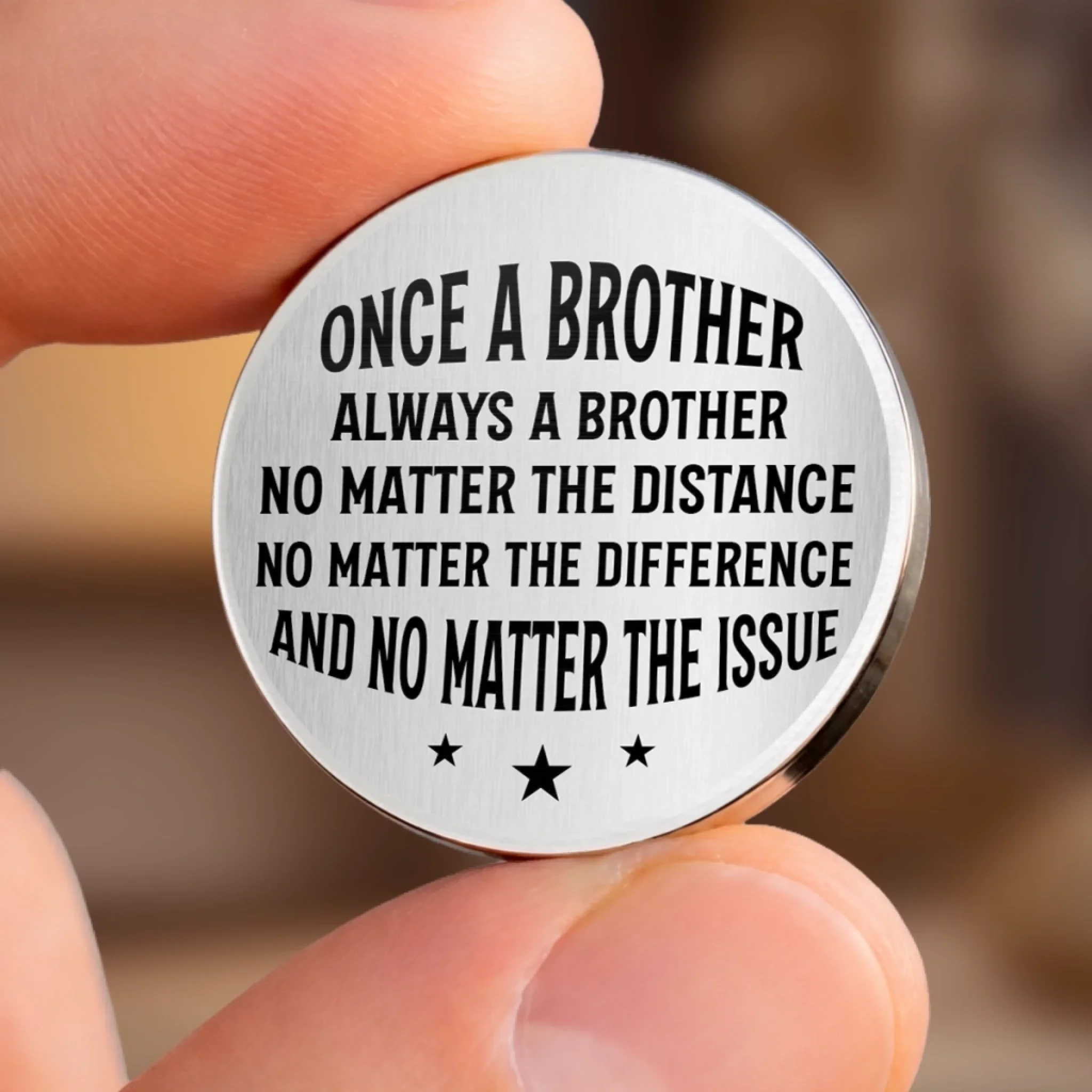 Custom Pocket Hug - Personalized Birthday Gifts For Brother - Brothers Walk Every Road Together - Image 7