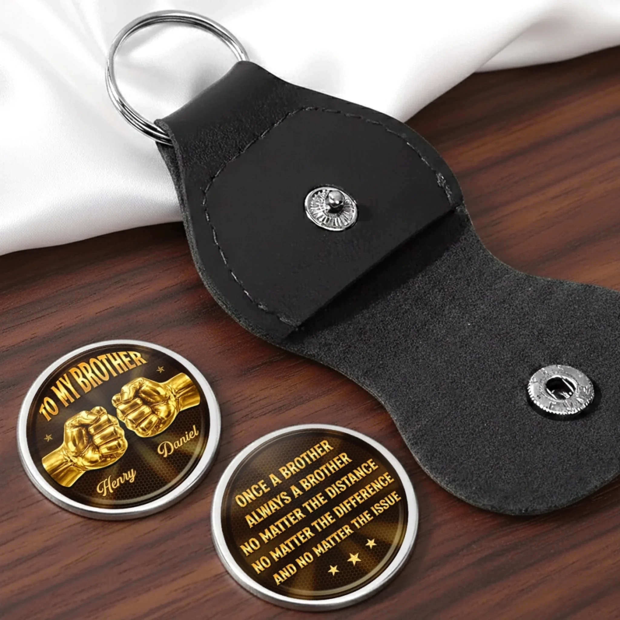 Custom Pocket Hug - Personalized Birthday Gifts For Brother - Built Together Like Brothers - Image 6