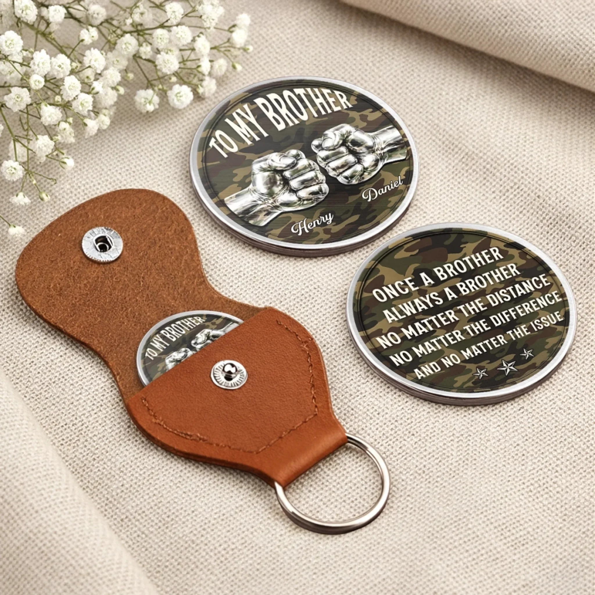 Custom Pocket Hug - Personalized Birthday Gifts For Brother - Forever Proud To Be Brothers - Image 4