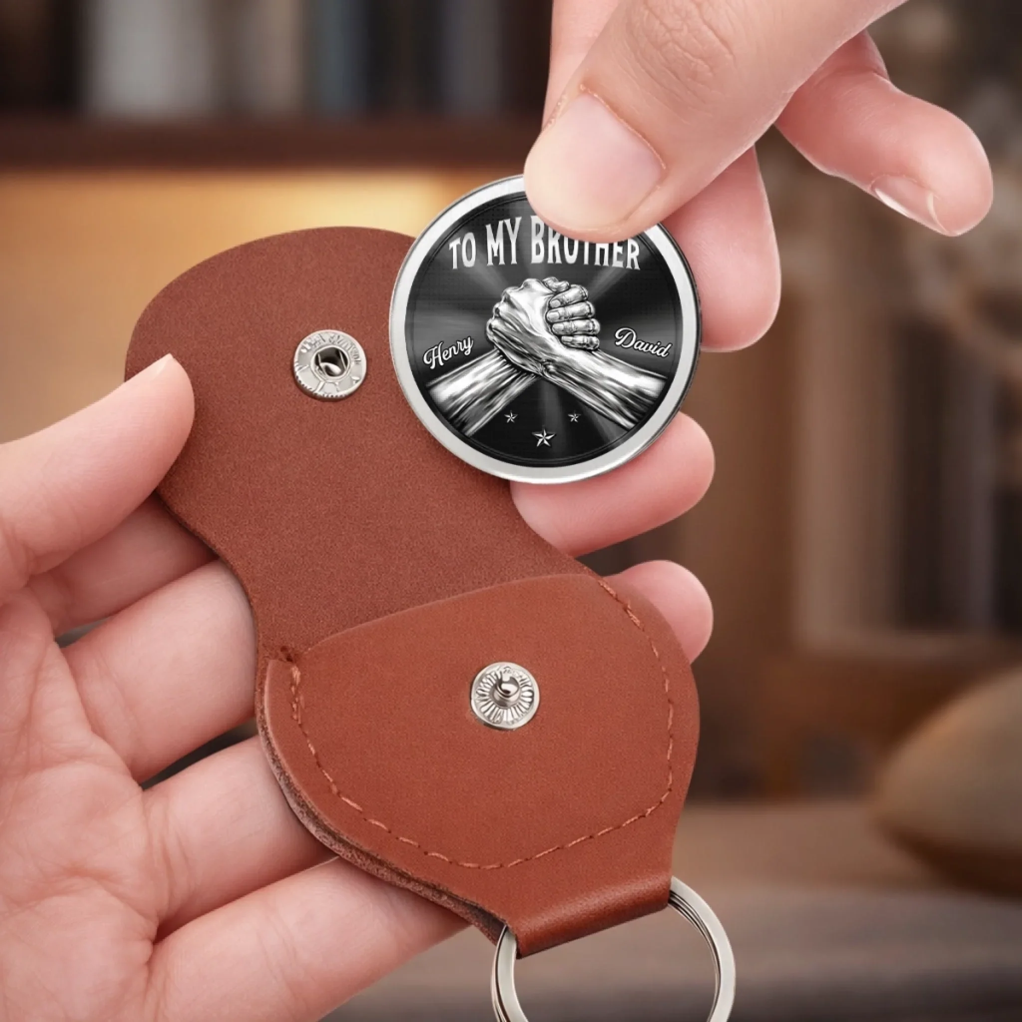 Custom Pocket Hug - Personalized Birthday Gifts For Brother - Raised Together As Brothers - Image 6