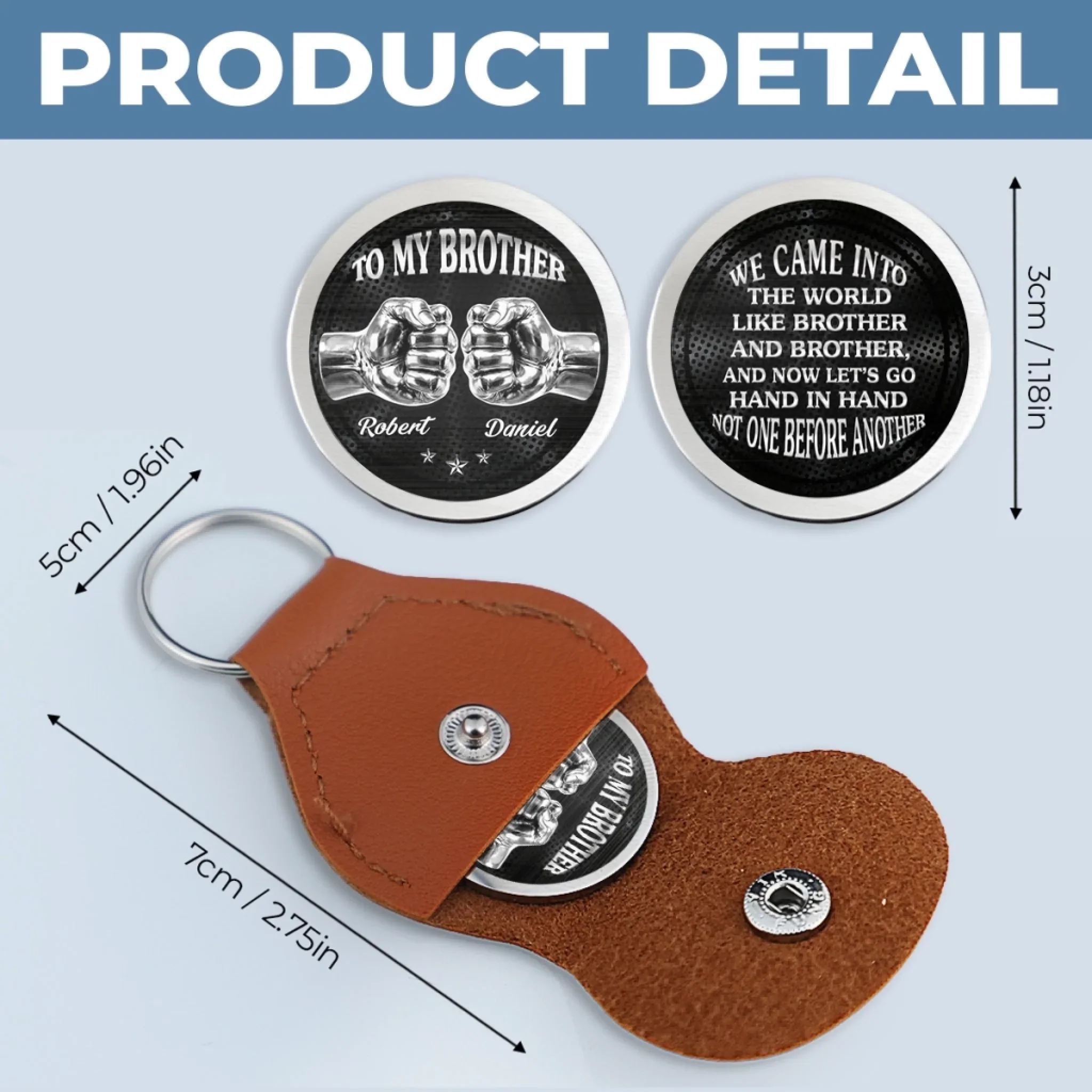 Custom Pocket Hug - Personalized Birthday Gifts For Brother - Real Bros Stand Together - Image 10
