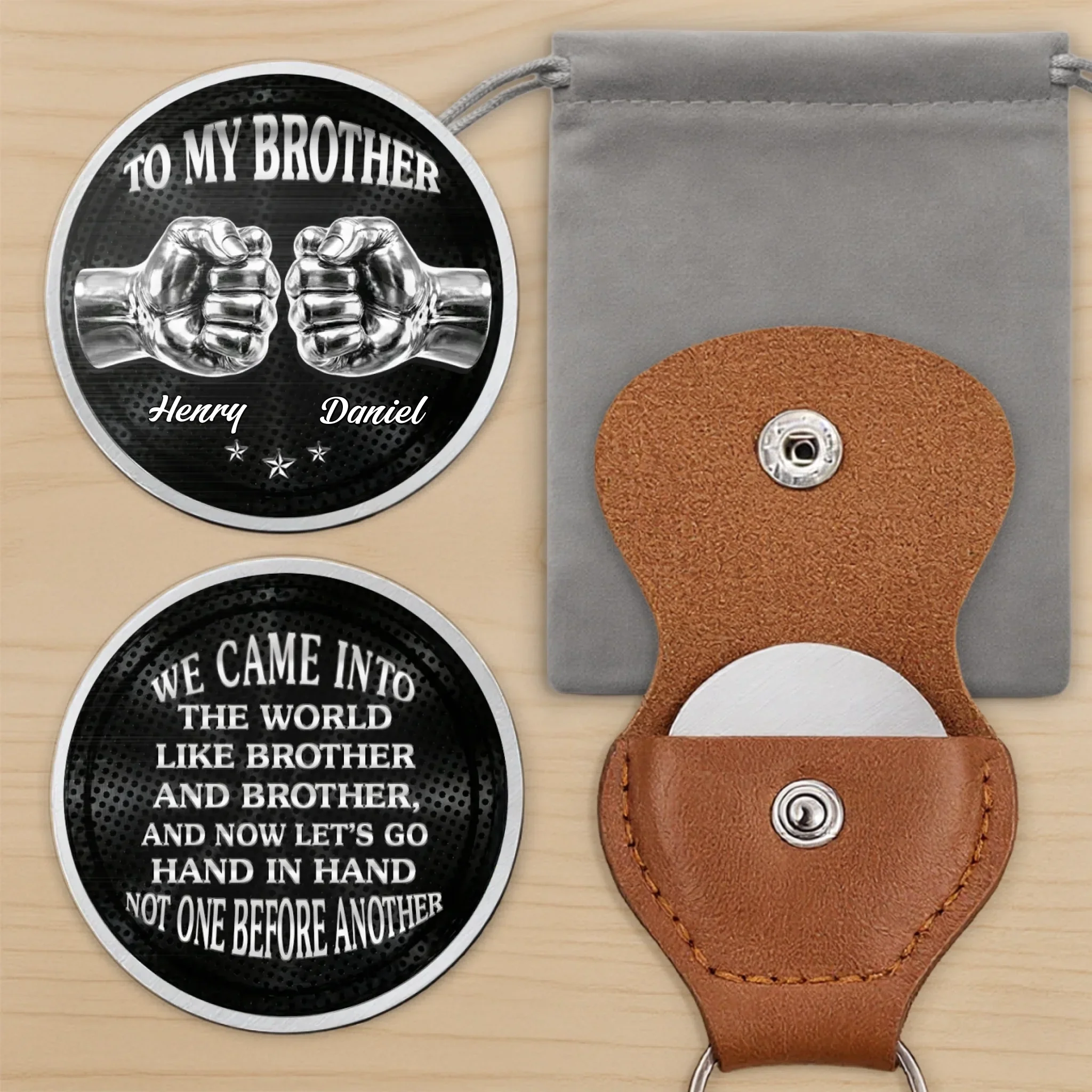 Custom Pocket Hug - Personalized Birthday Gifts For Brother - Real Bros Stand Together - Image 11