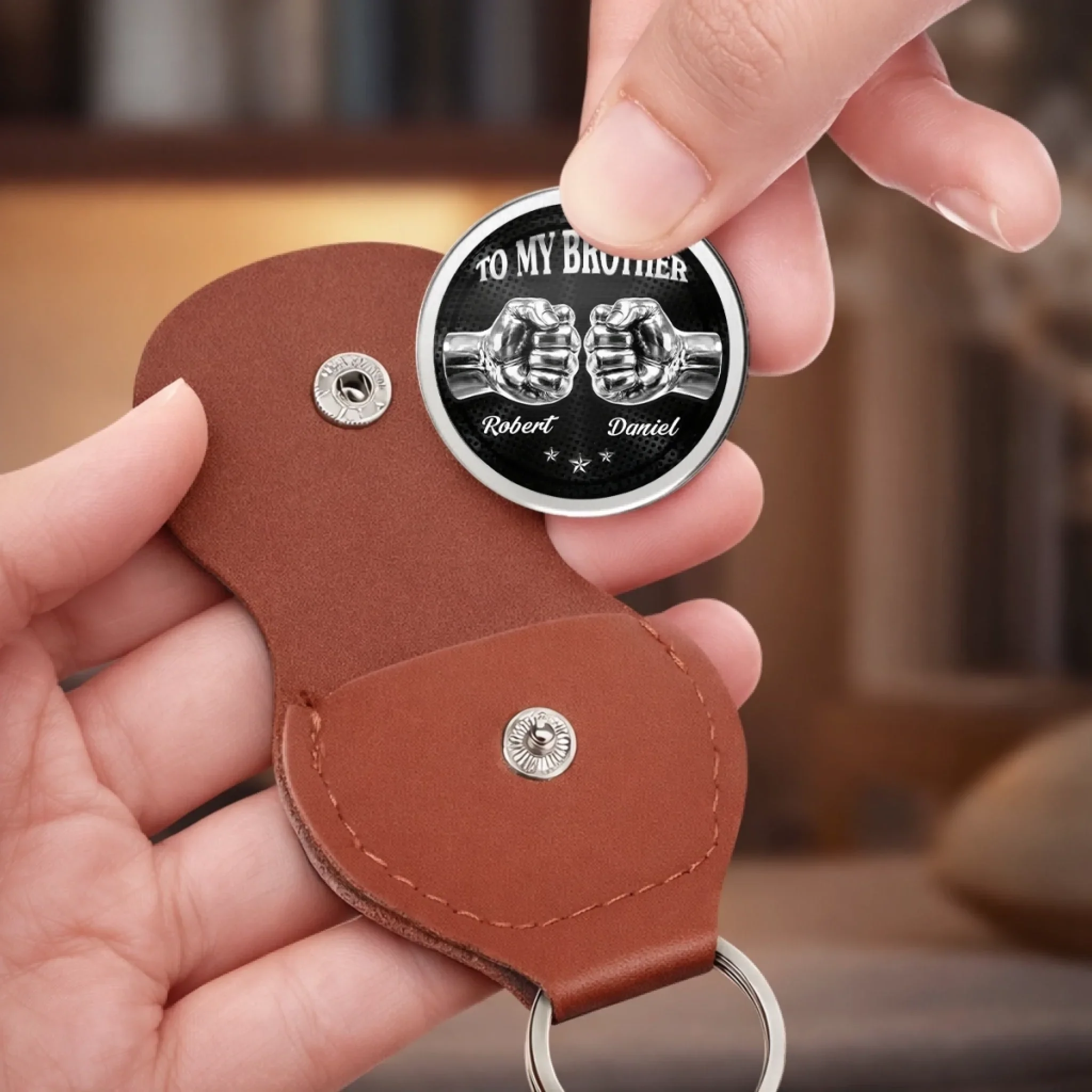 Custom Pocket Hug - Personalized Birthday Gifts For Brother - Real Bros Stand Together - Image 6