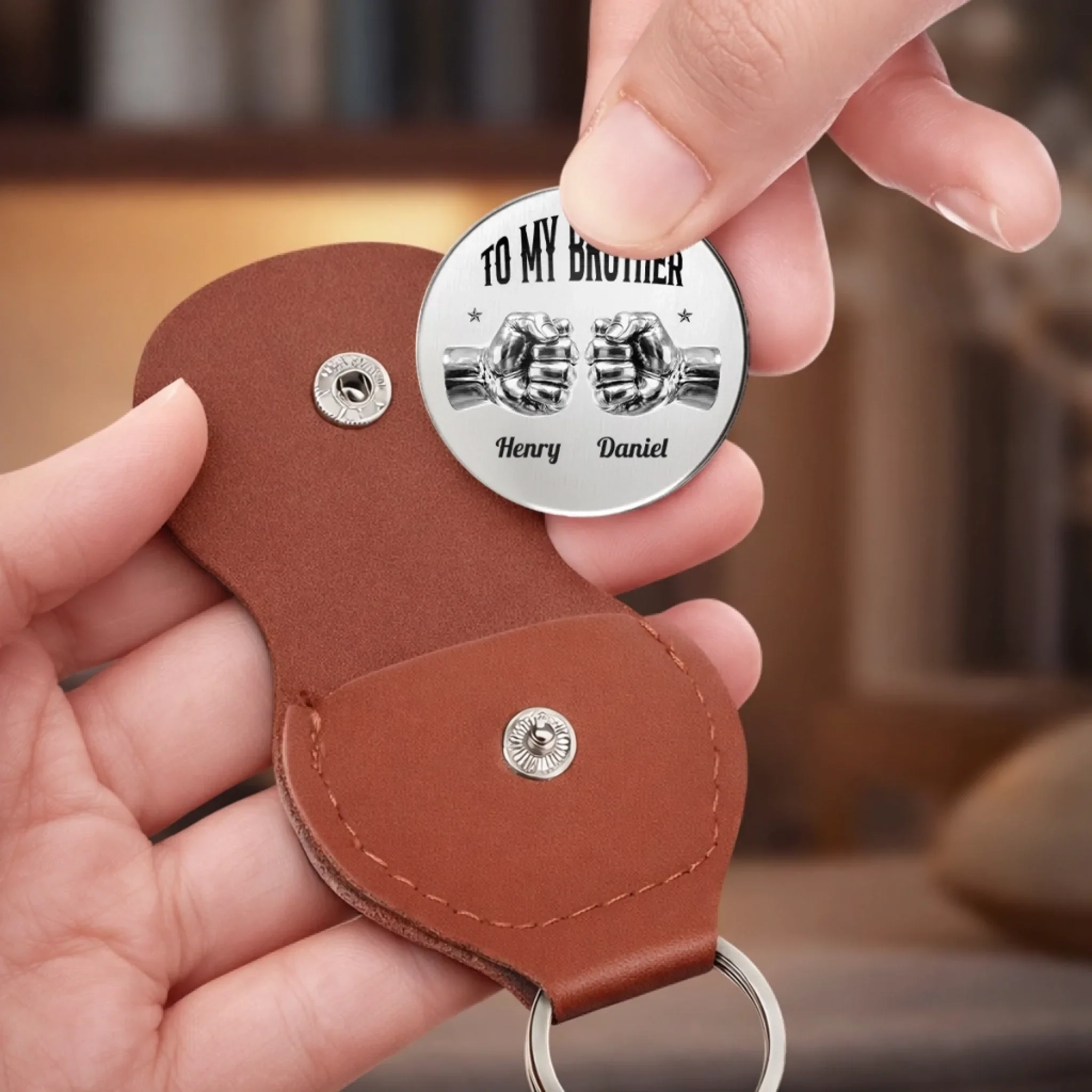 Custom Pocket Hug - Personalized Birthday Gifts For Brother - Side By Side Since Childhood - Image 6
