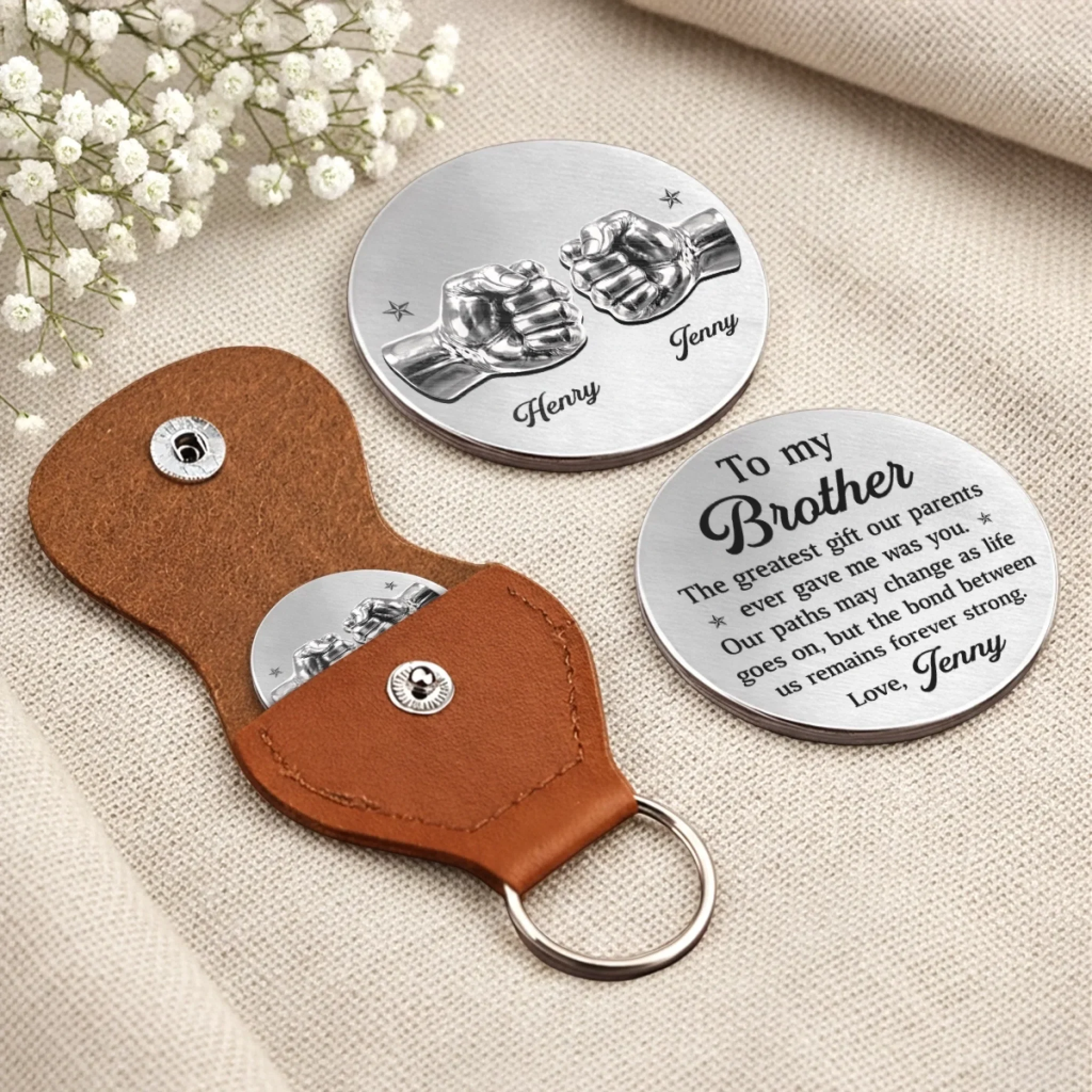 Custom Pocket Hug - Personalized Birthday Gifts For Brother, Sister - Siblings By Heart Always - Image 4