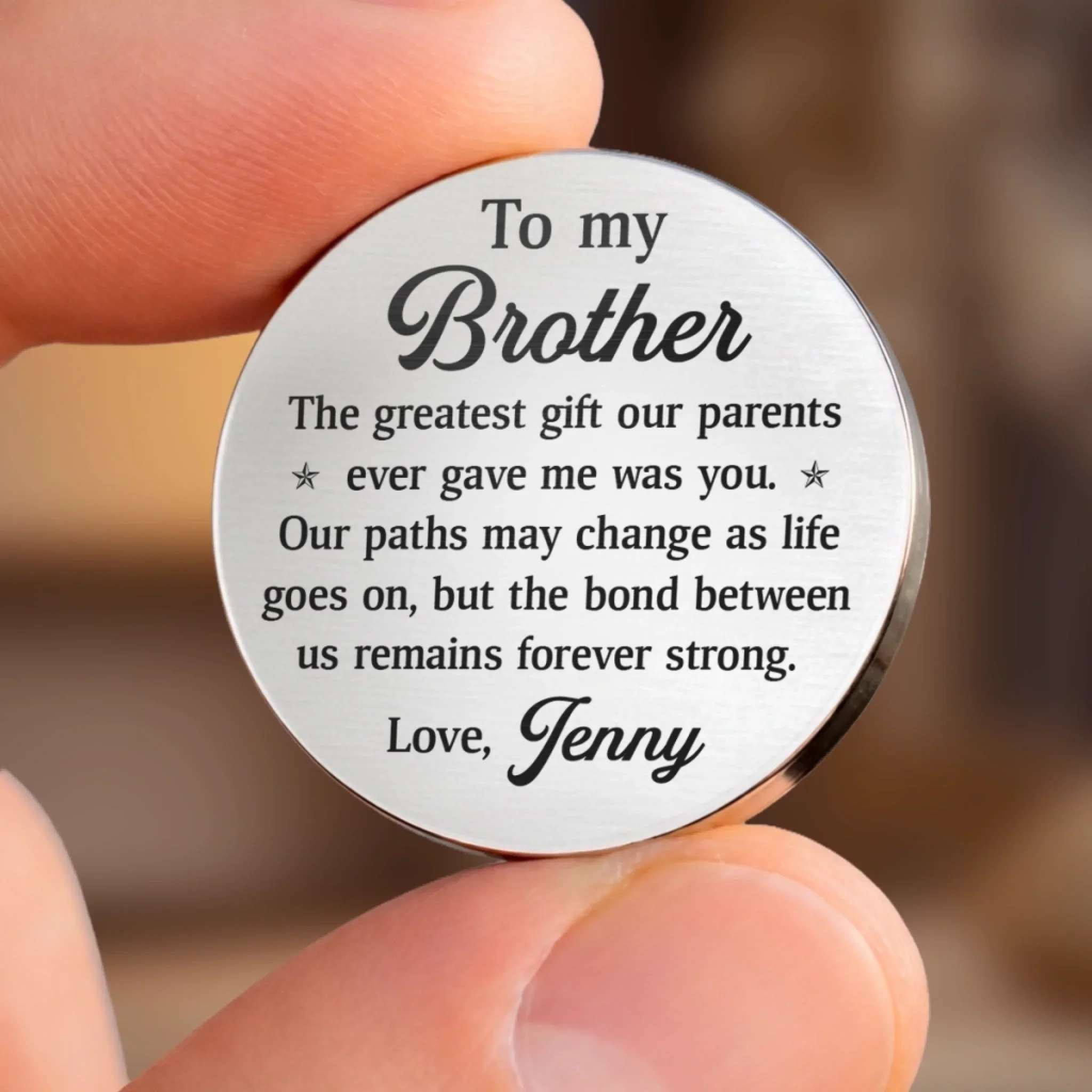 Custom Pocket Hug - Personalized Birthday Gifts For Brother, Sister - Siblings By Heart Always - Image 7