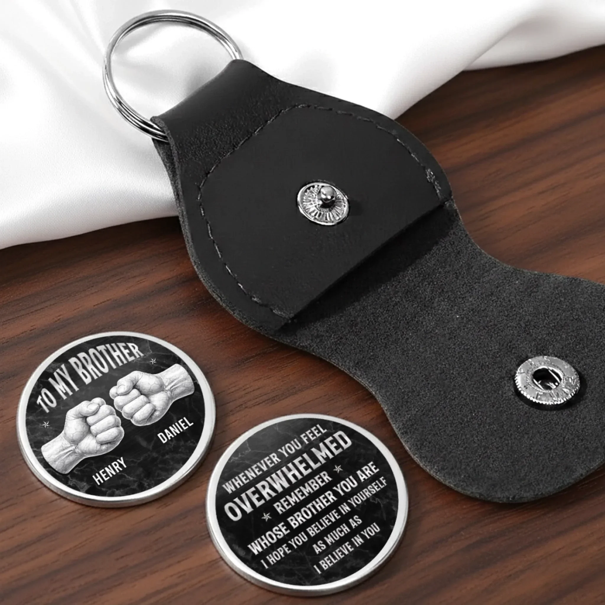 Custom Pocket Hug - Personalized Birthday Gifts For Brother - Stronger When Brothers Stand - Image 5