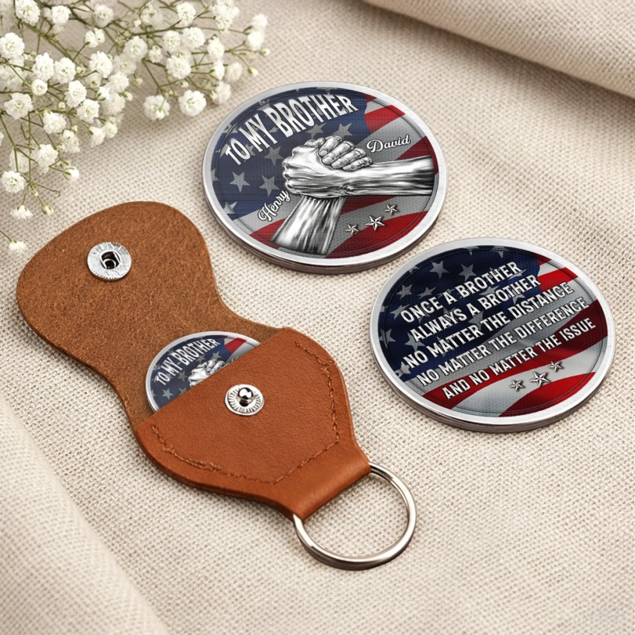 Custom Pocket Hug - Personalized Birthday Gifts For Brother - Together We Rise Brothers - Image 7