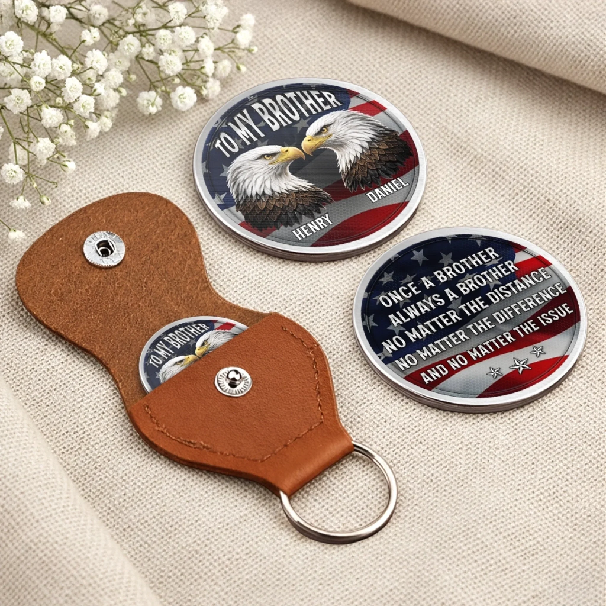 Custom Pocket Hug - Personalized Birthday Gifts For Brother - United We Stand Brothers - Image 7